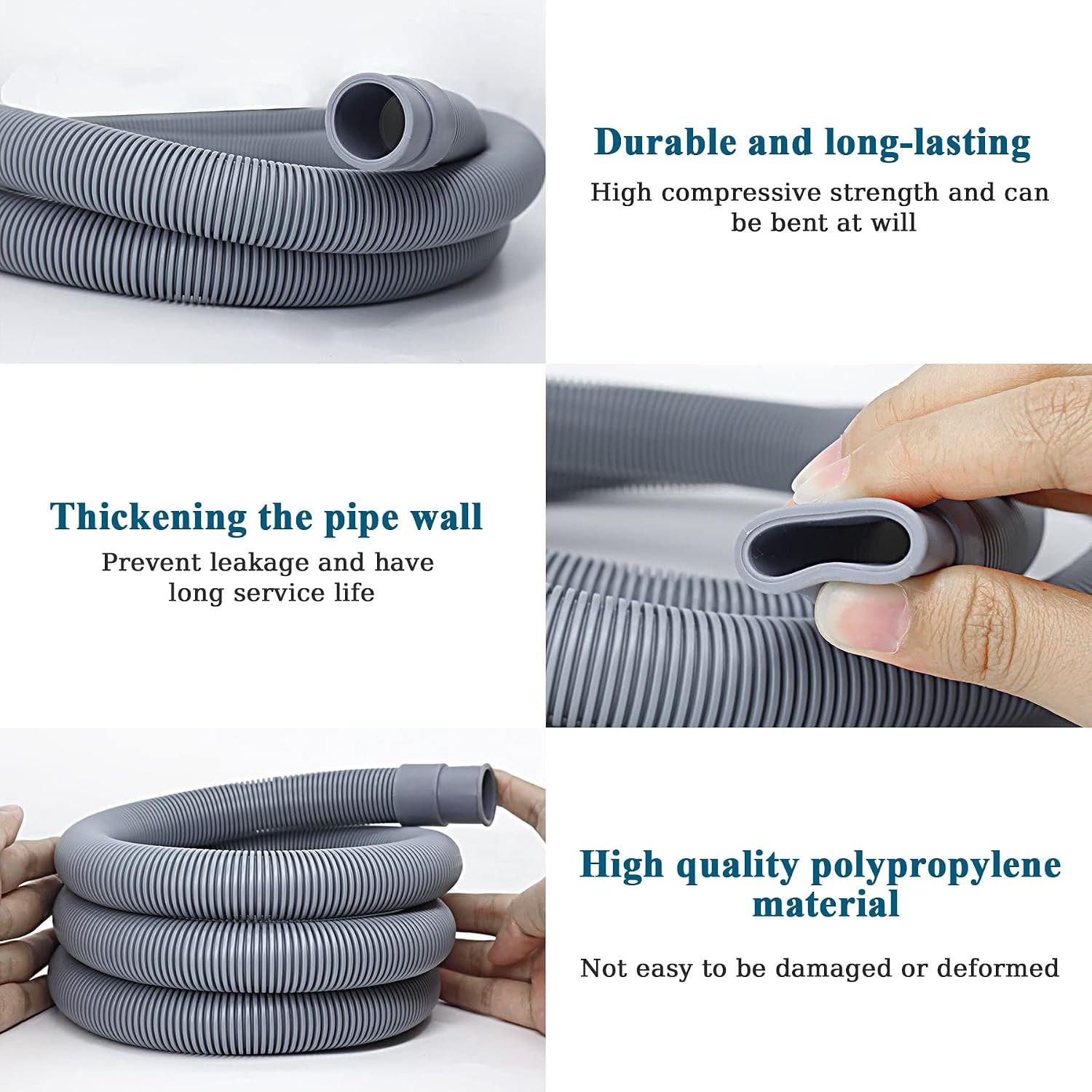 1m Drain Hose Extension Kit with Connector and Clamps: image 5