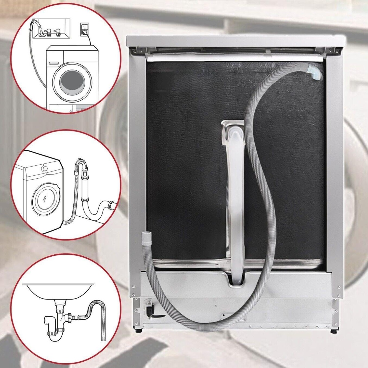 2.5m Universal Washing Machine Drain Hose with Right Angle End: image 6