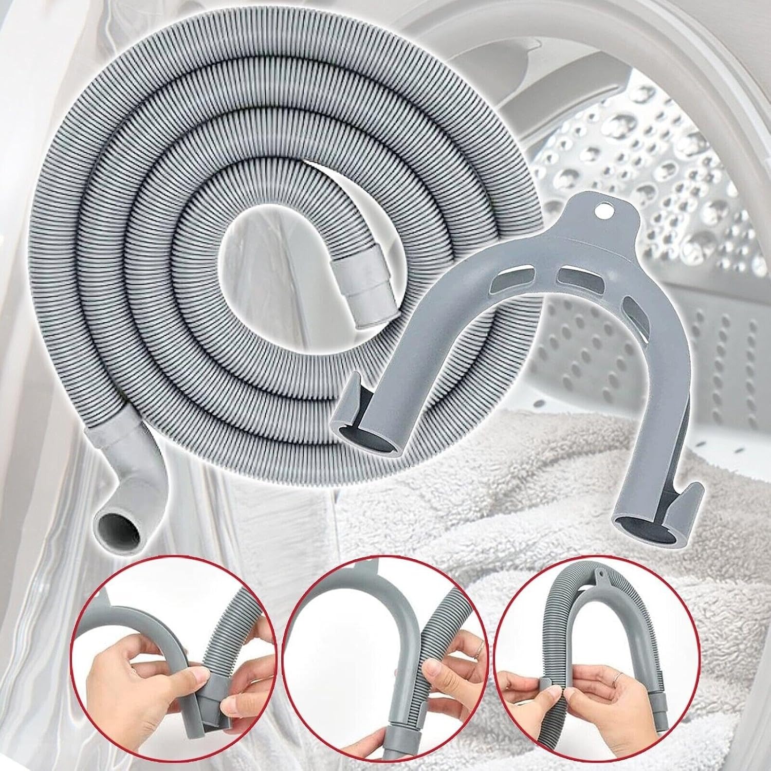 2.5m Universal Washing Machine Drain Hose with Right Angle End: image 7