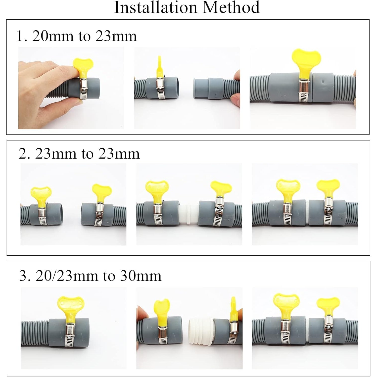 Washing Machine Drain Hose Kit 1.5m with Connector and Clamps: image 3