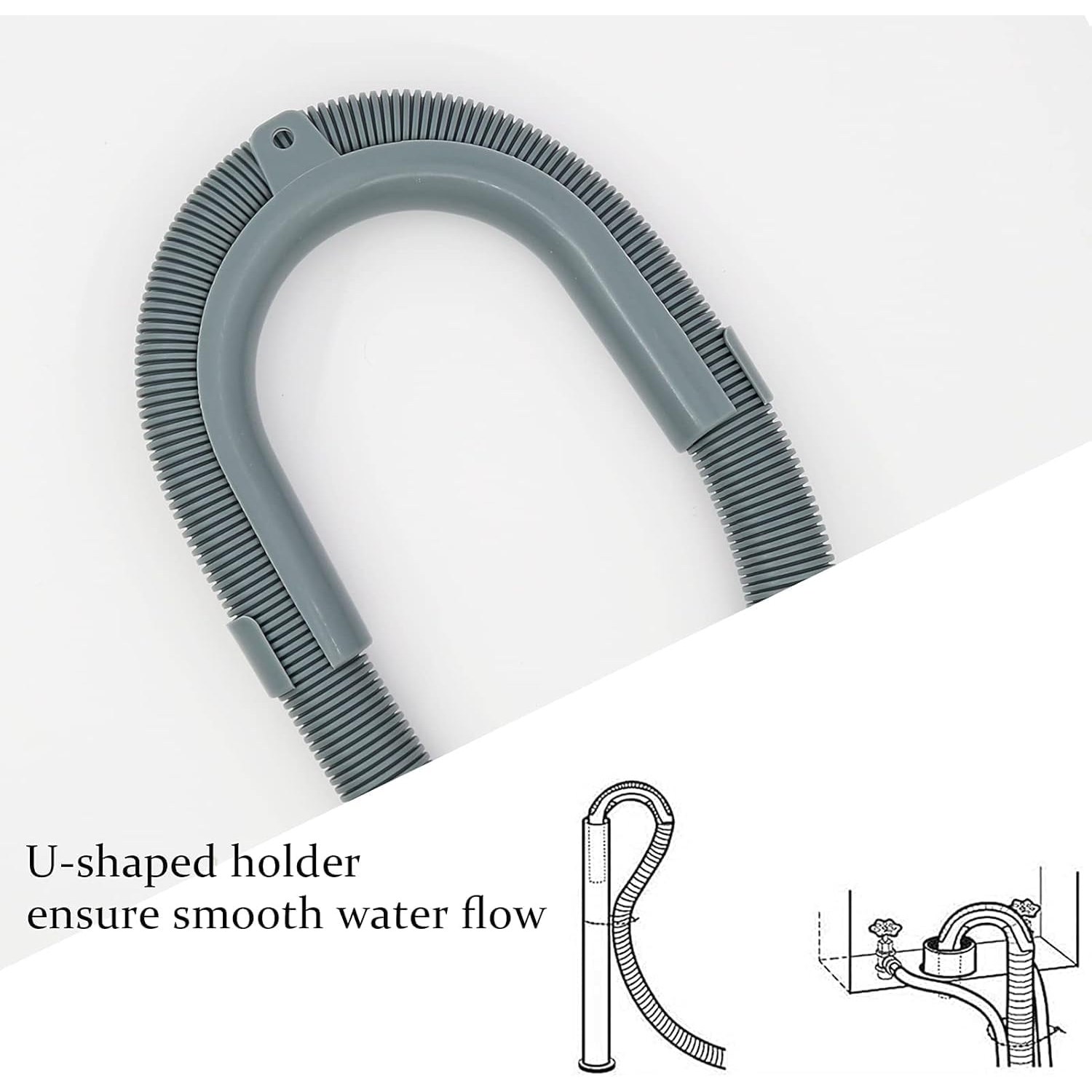 3m Washing Machine Drain Hose Kit with Connector and Clamps: image 2