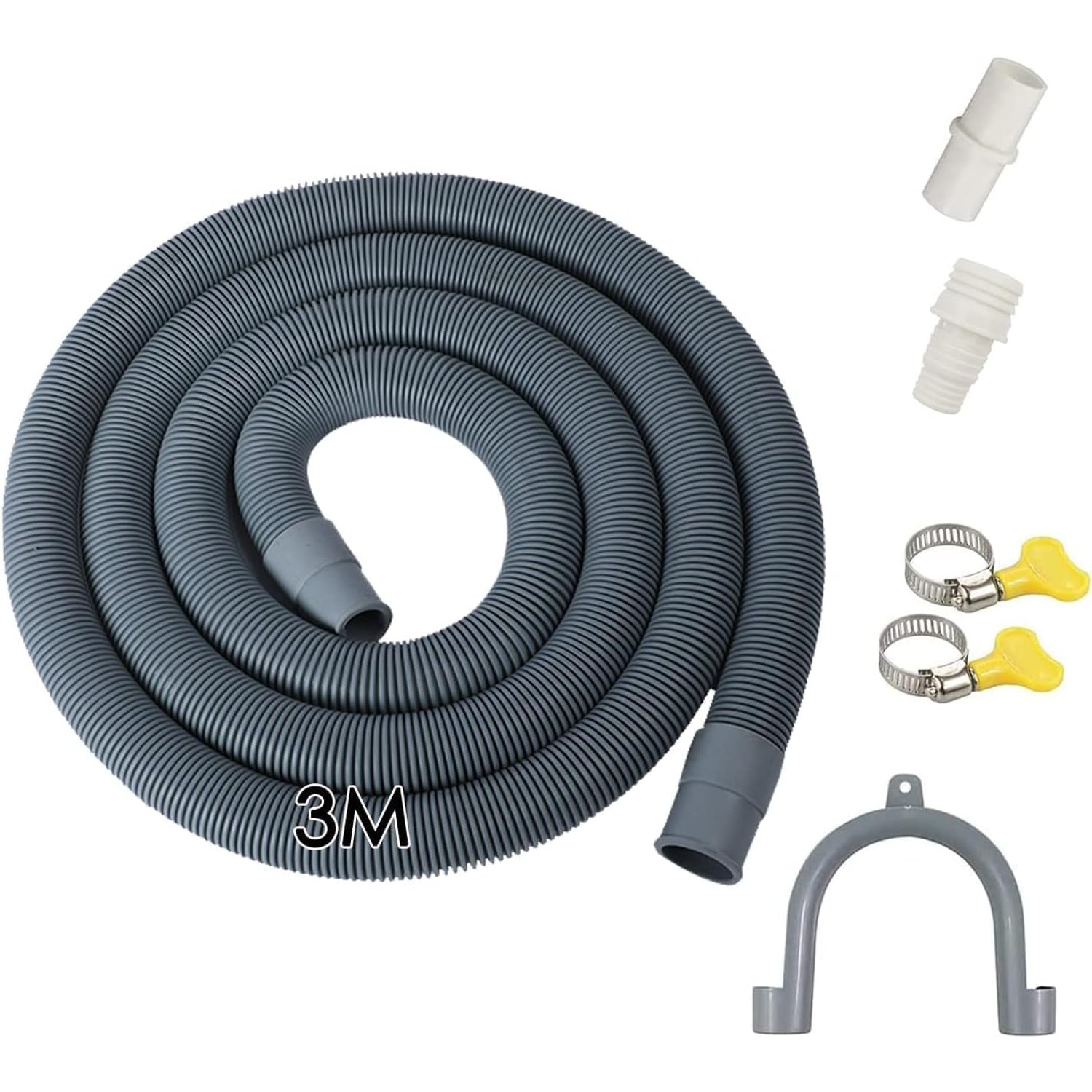 3m Washing Machine Drain Hose Kit with Connector and Clamps: image 7