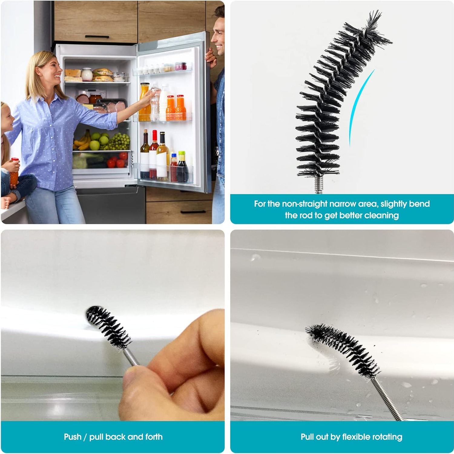 Double Ended Drain Brush 170cm Flexible Pipe Cleaner: image 3