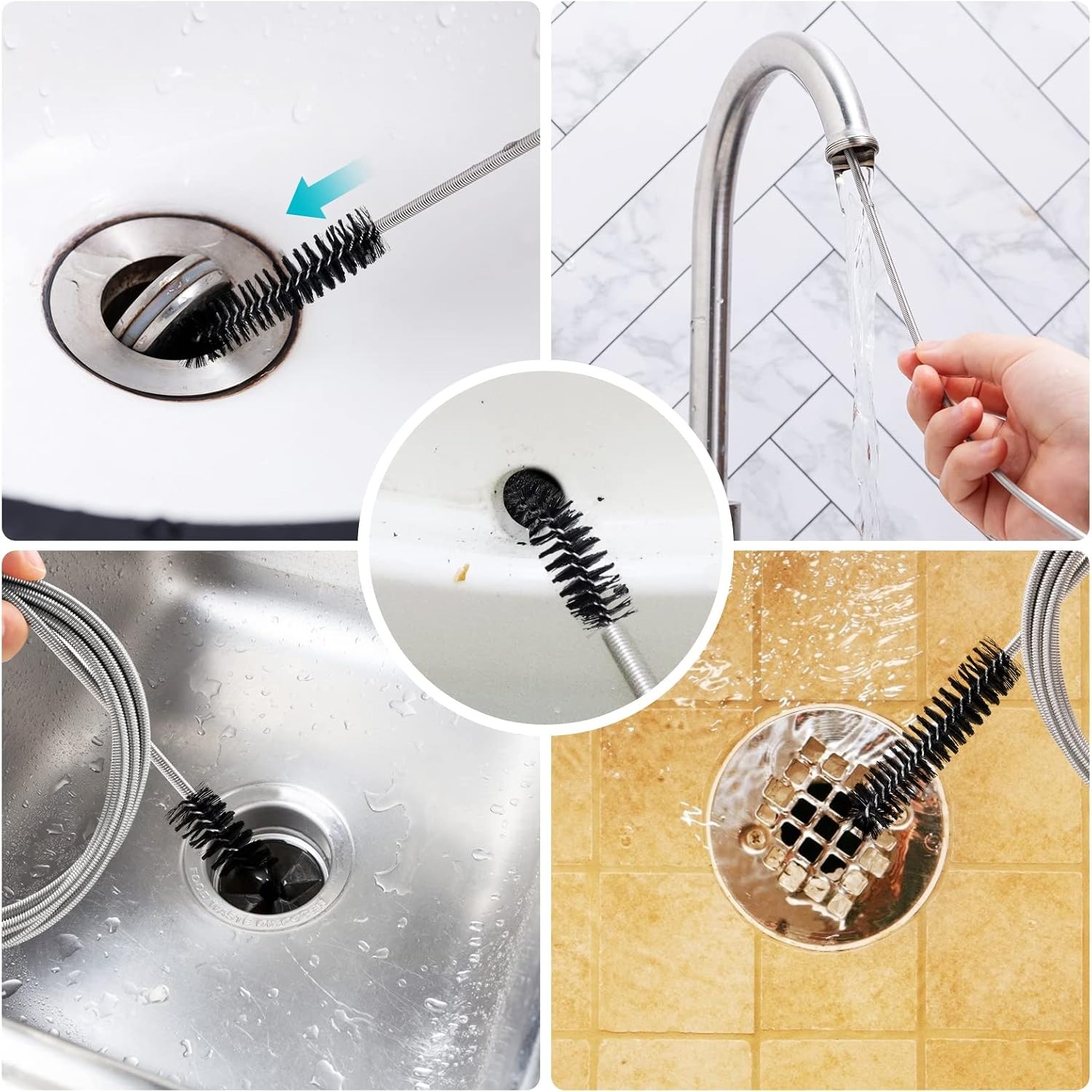 Double Ended Drain Brush 170cm Flexible Pipe Cleaner: image 5