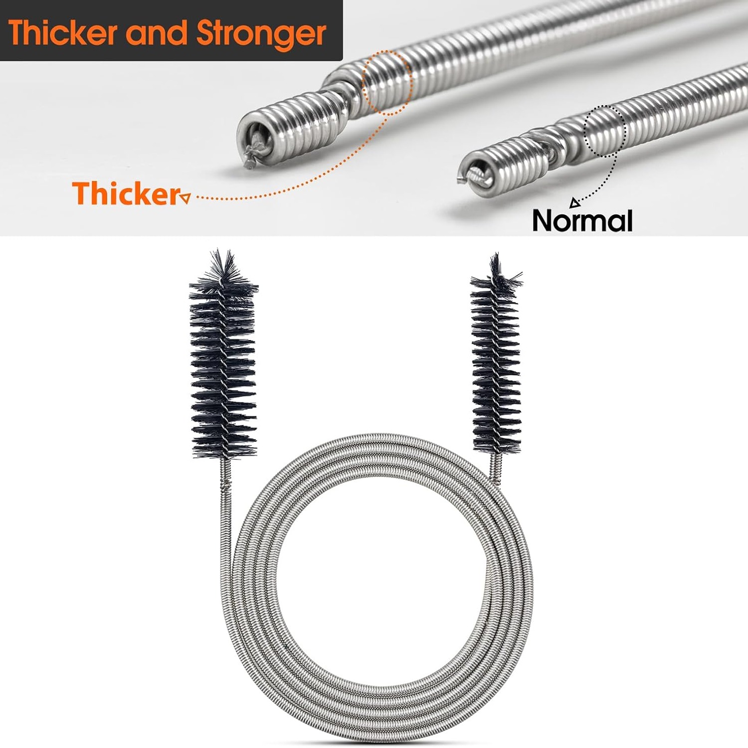 Double Ended Drain Brush 170cm Flexible Pipe Cleaner: image 6