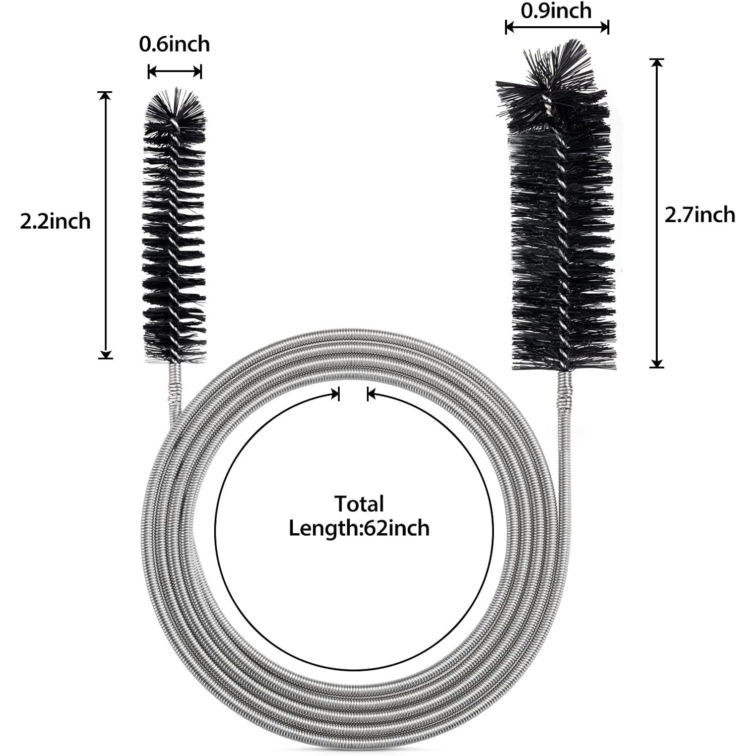 Double Ended Drain Brush 170cm Flexible Pipe Cleaner: image 7