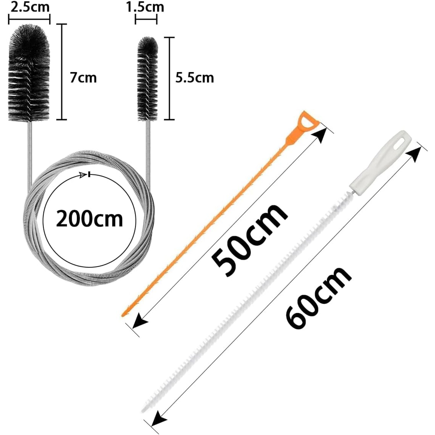 200cm Flexible Drain Brush & Unblocker Set (3 Pack): image 2
