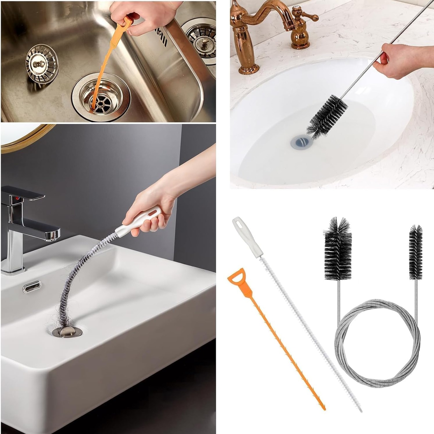 200cm Flexible Drain Brush & Unblocker Set (3 Pack): image 4