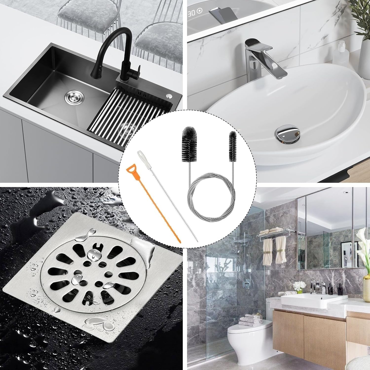 200cm Flexible Drain Brush & Unblocker Set (3 Pack): image 5