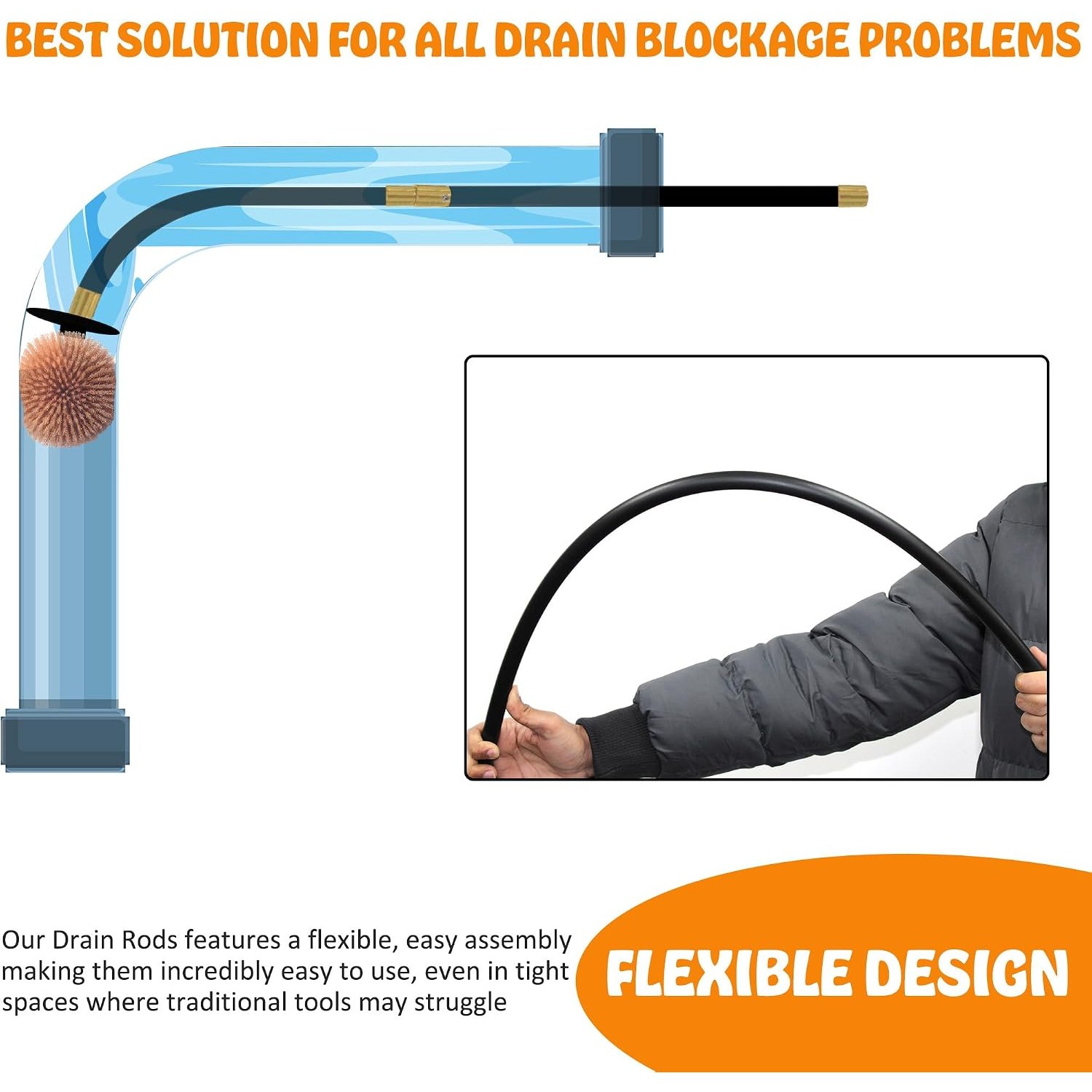 Flexible Drainage Rods 12 Piece Set: image 2