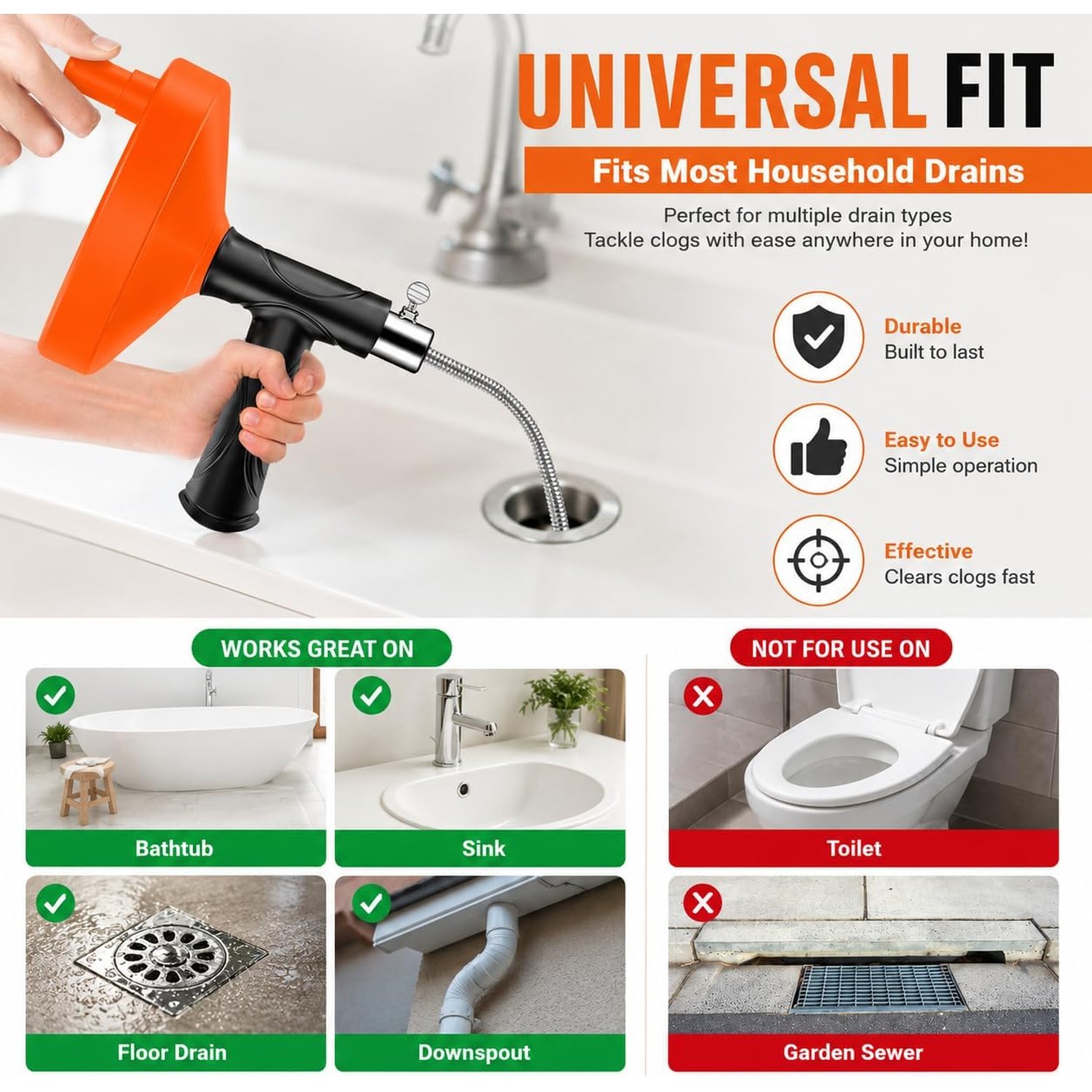 10m Drum Drain Auger with Steel Cable: image 5