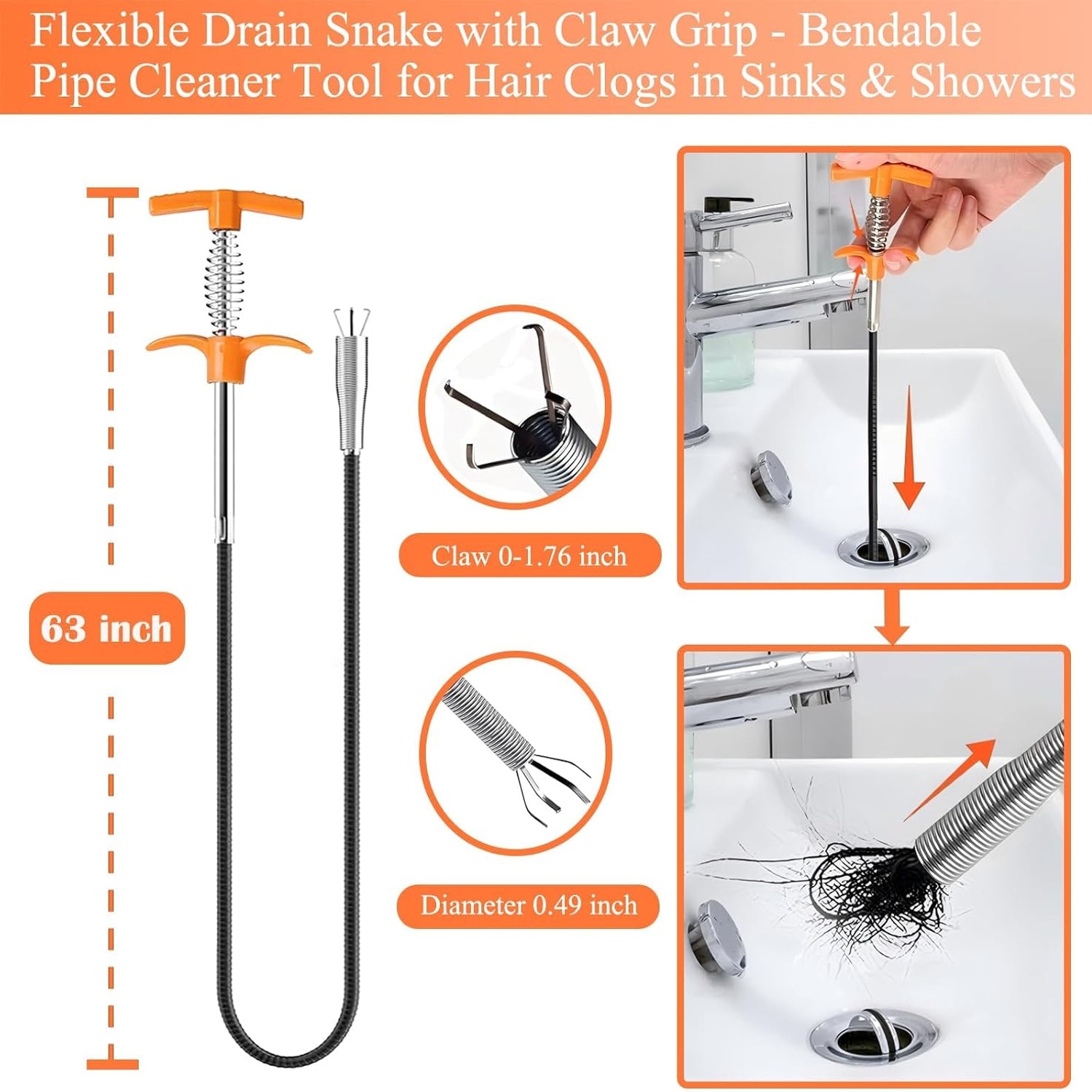 Drain Snake Set with Grabber Claw: image 2