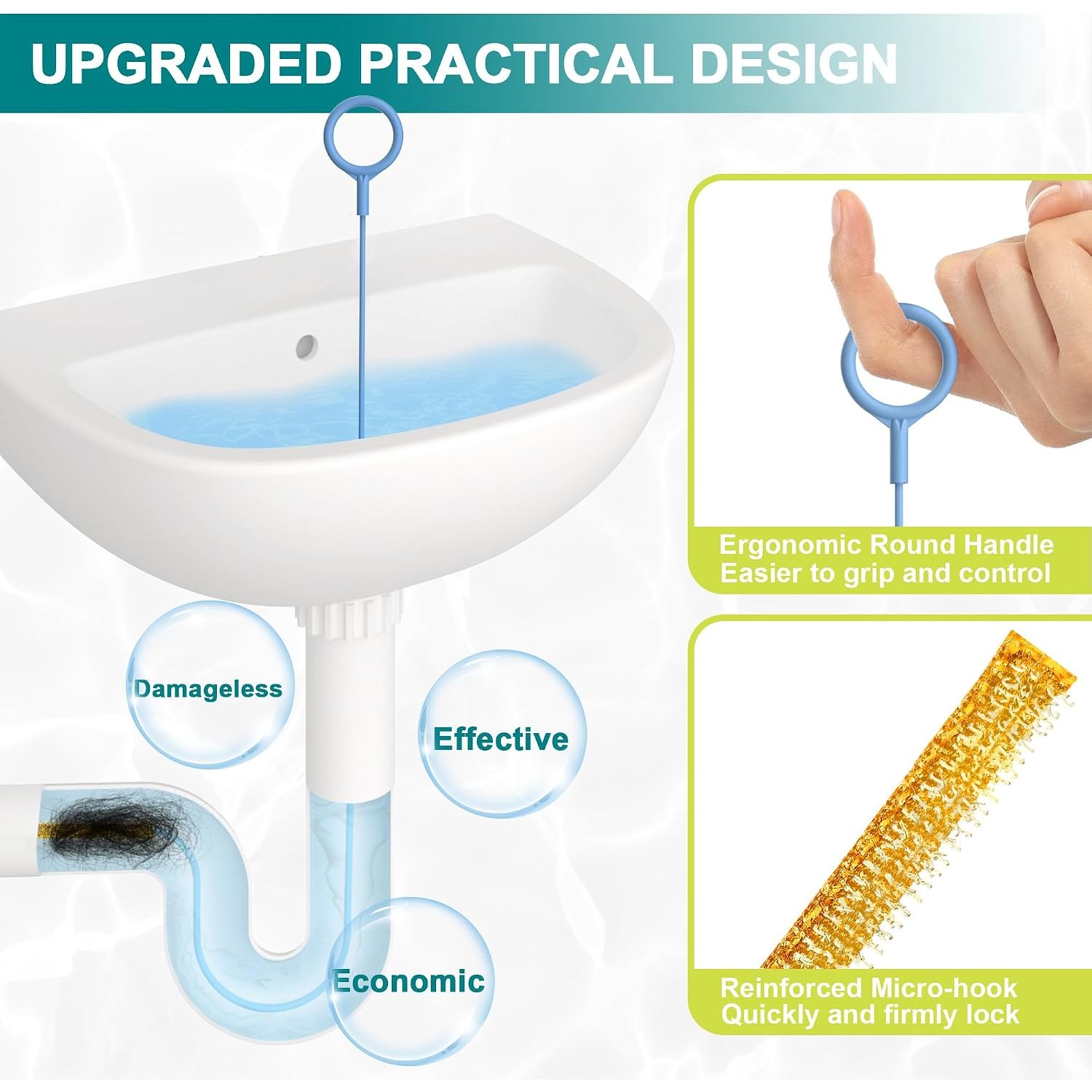 Extended Drain Snake 127cm 3 Pack: image 4