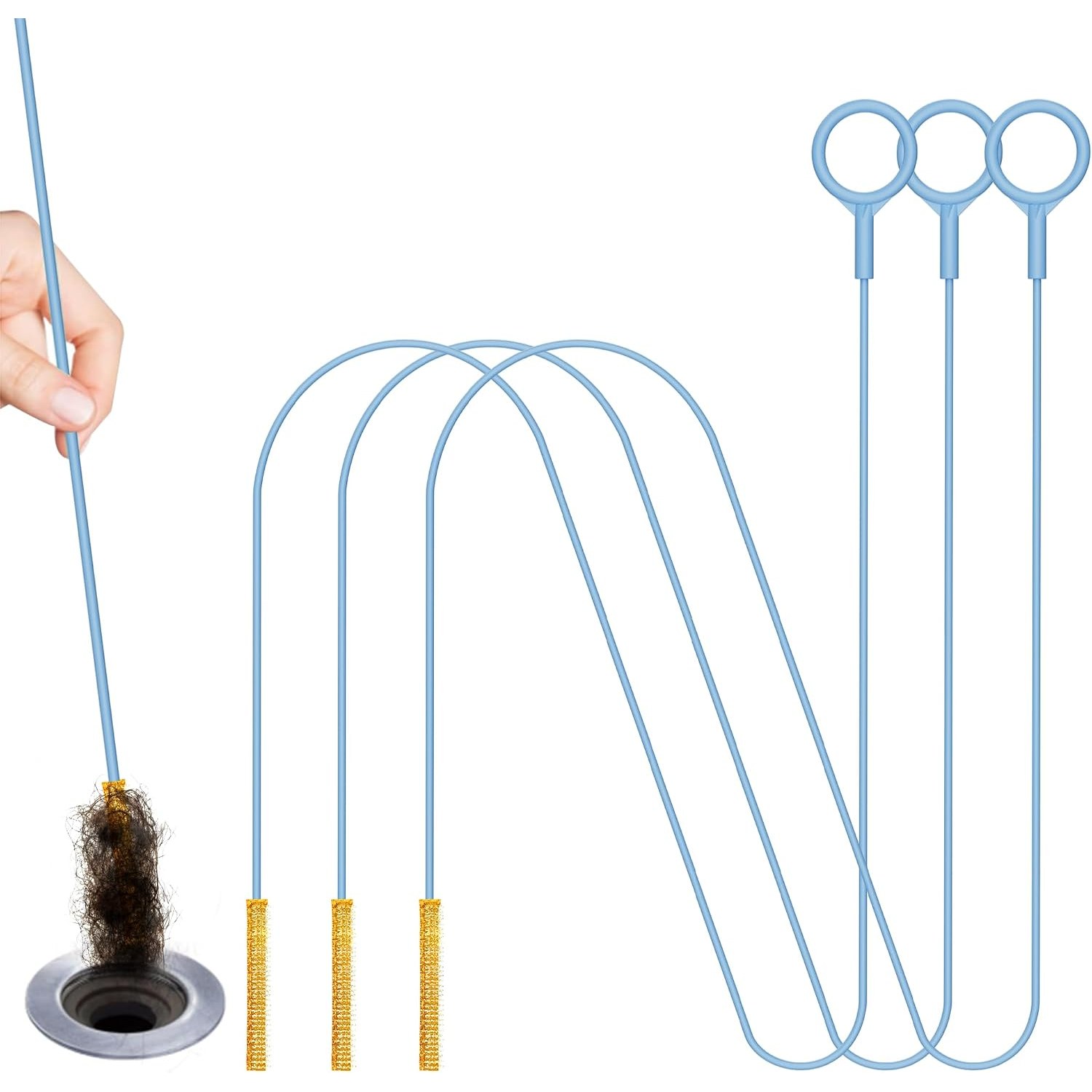 Extended Drain Snake 127cm 3 Pack