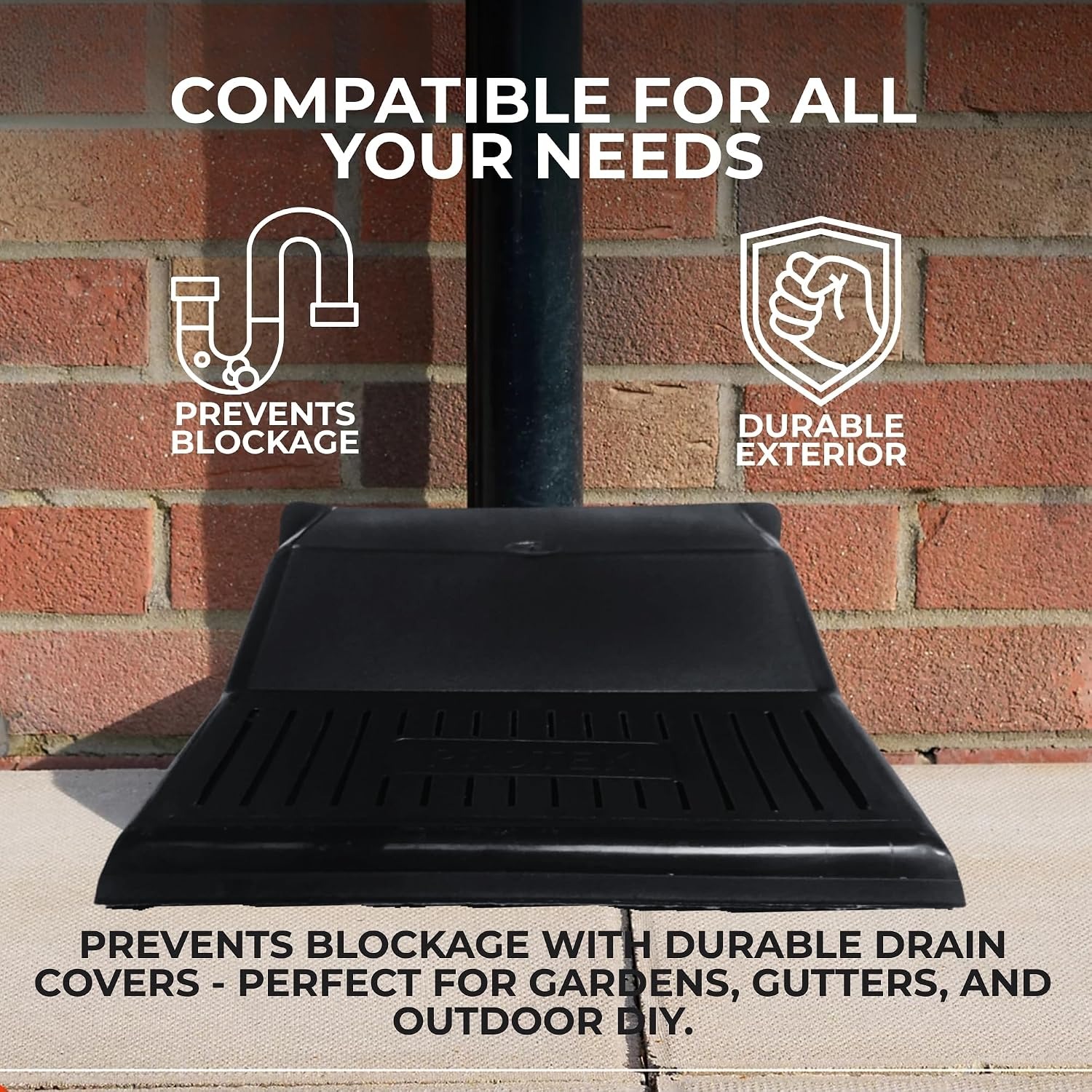 Outdoor Drain Cover 30cm, 2 Pack Grid Leaf Guard: image 3