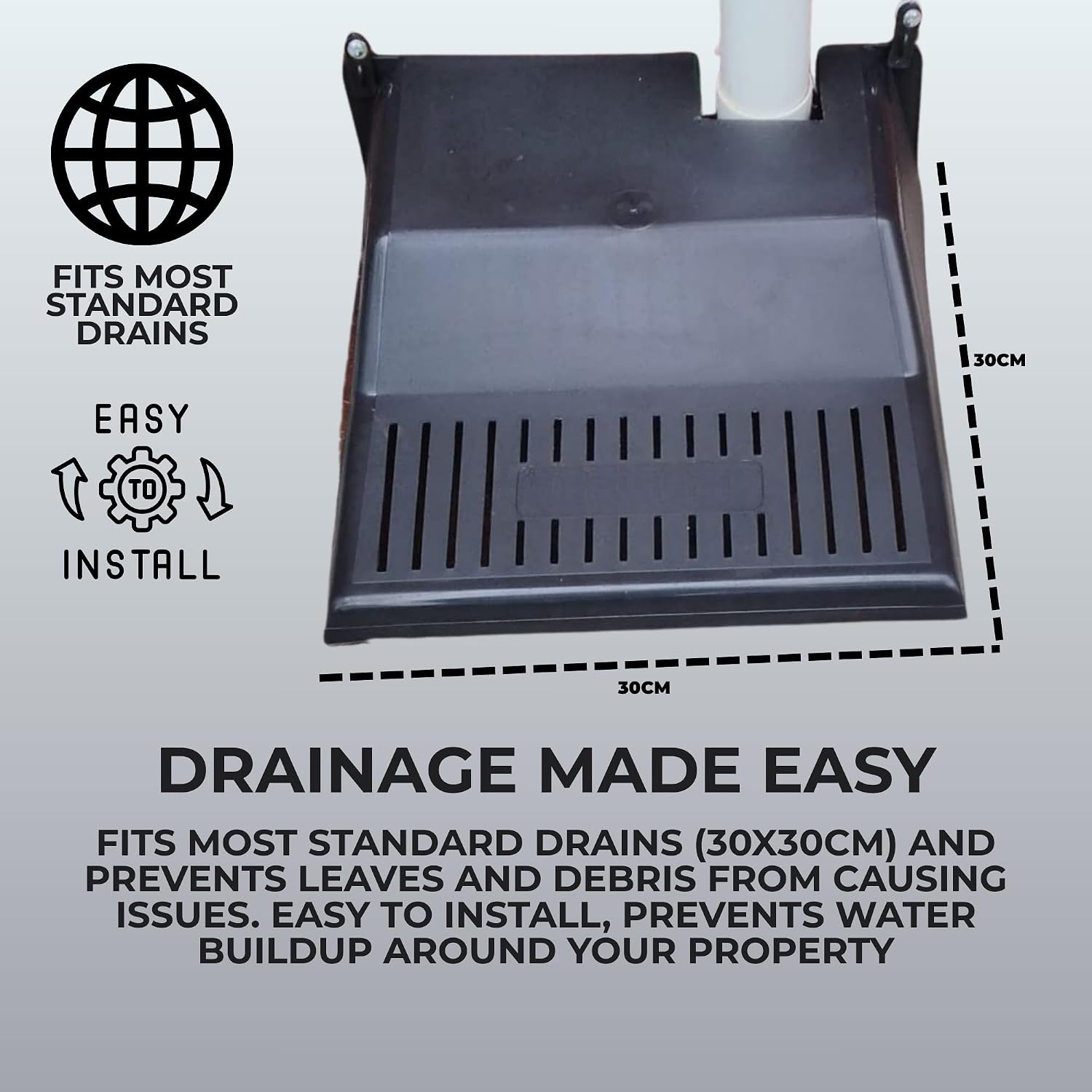 Outdoor Drain Cover 30cm, 2 Pack Grid Leaf Guard: image 4