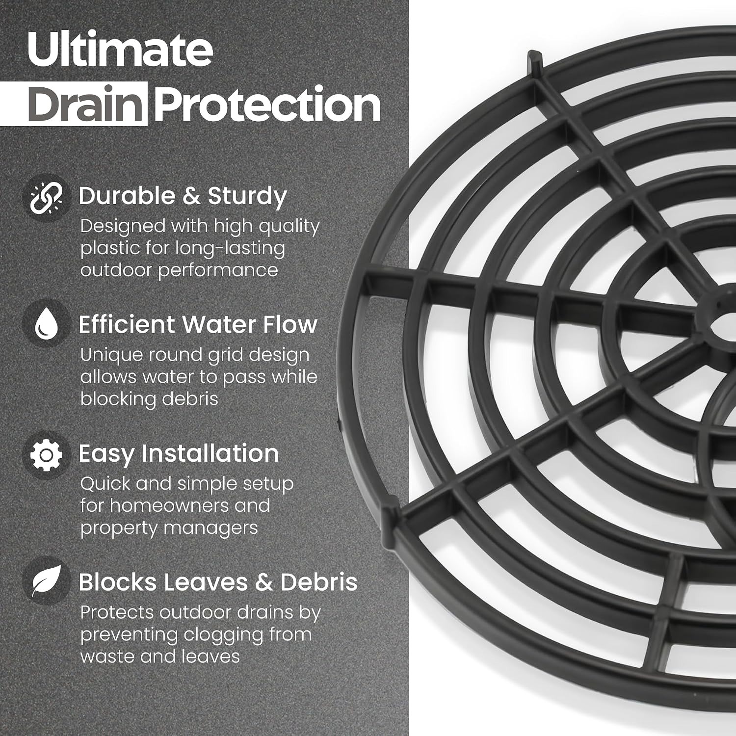 175mm Round Plastic Drain Cover: image 2