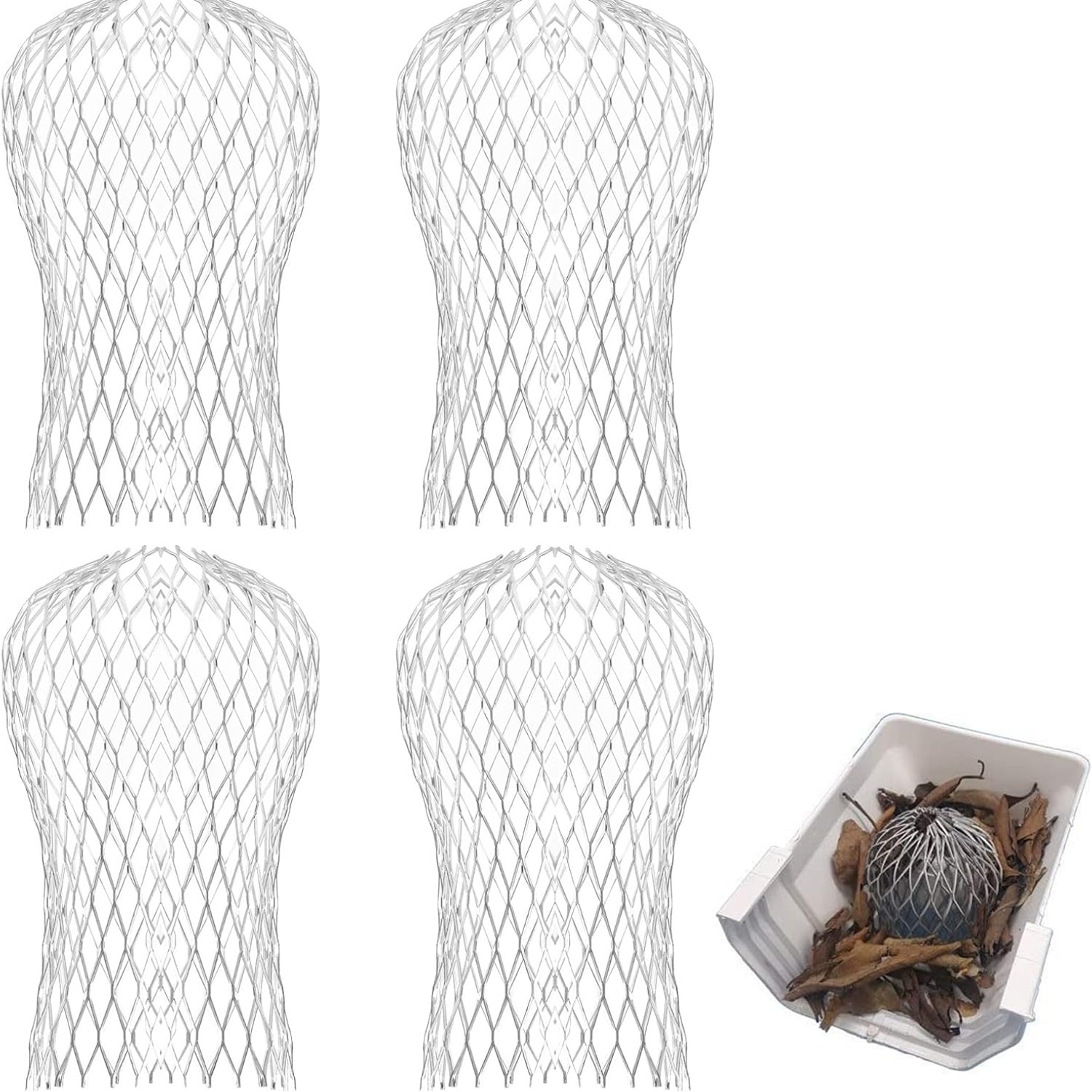 Downpipe Leaf Guard Mesh Strainer 4 Pack