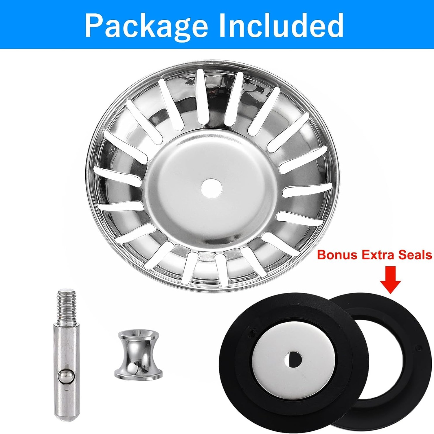 78mm Kitchen Sink Strainer and Plug, 2 Pack: image 7