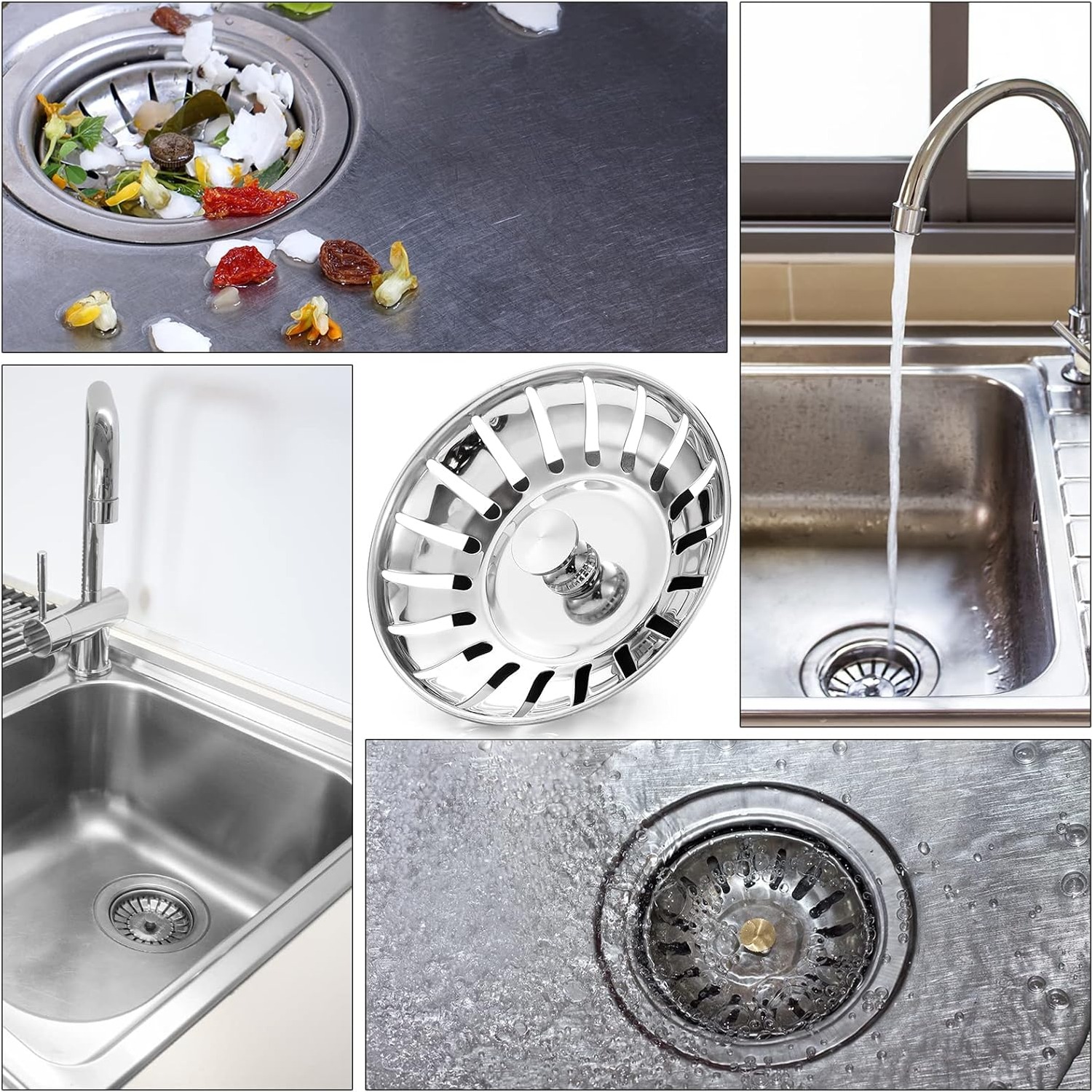 78mm Stainless Steel Kitchen Sink Strainer Plug: image 5