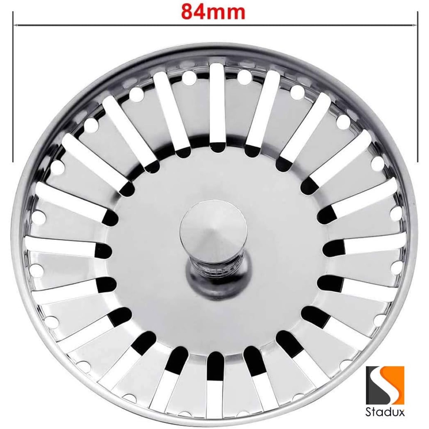 Stadux 84mm Stainless Steel Kitchen Sink Strainer Plug: image 2