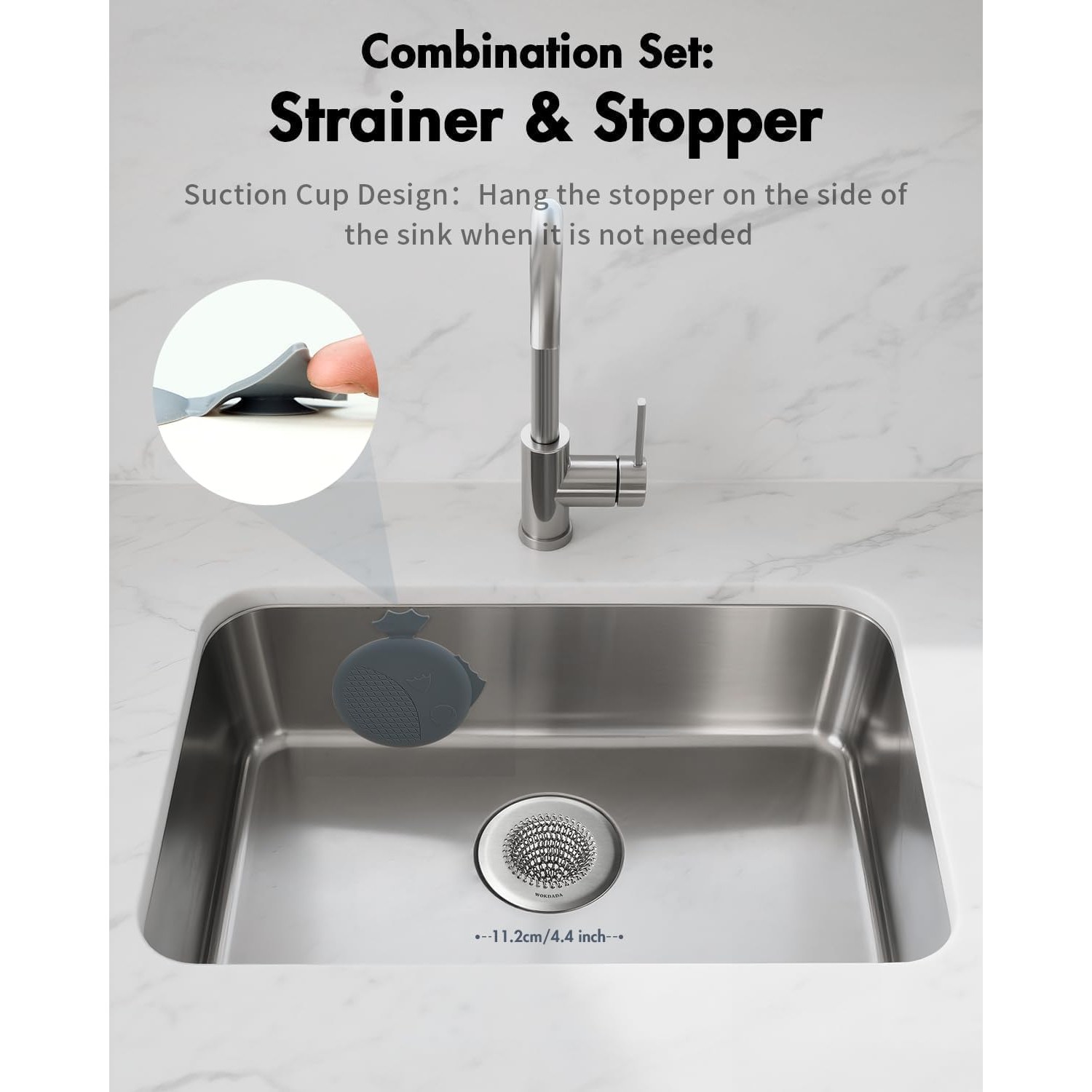 Reversible Sink Strainer and Stopper Set: image 3