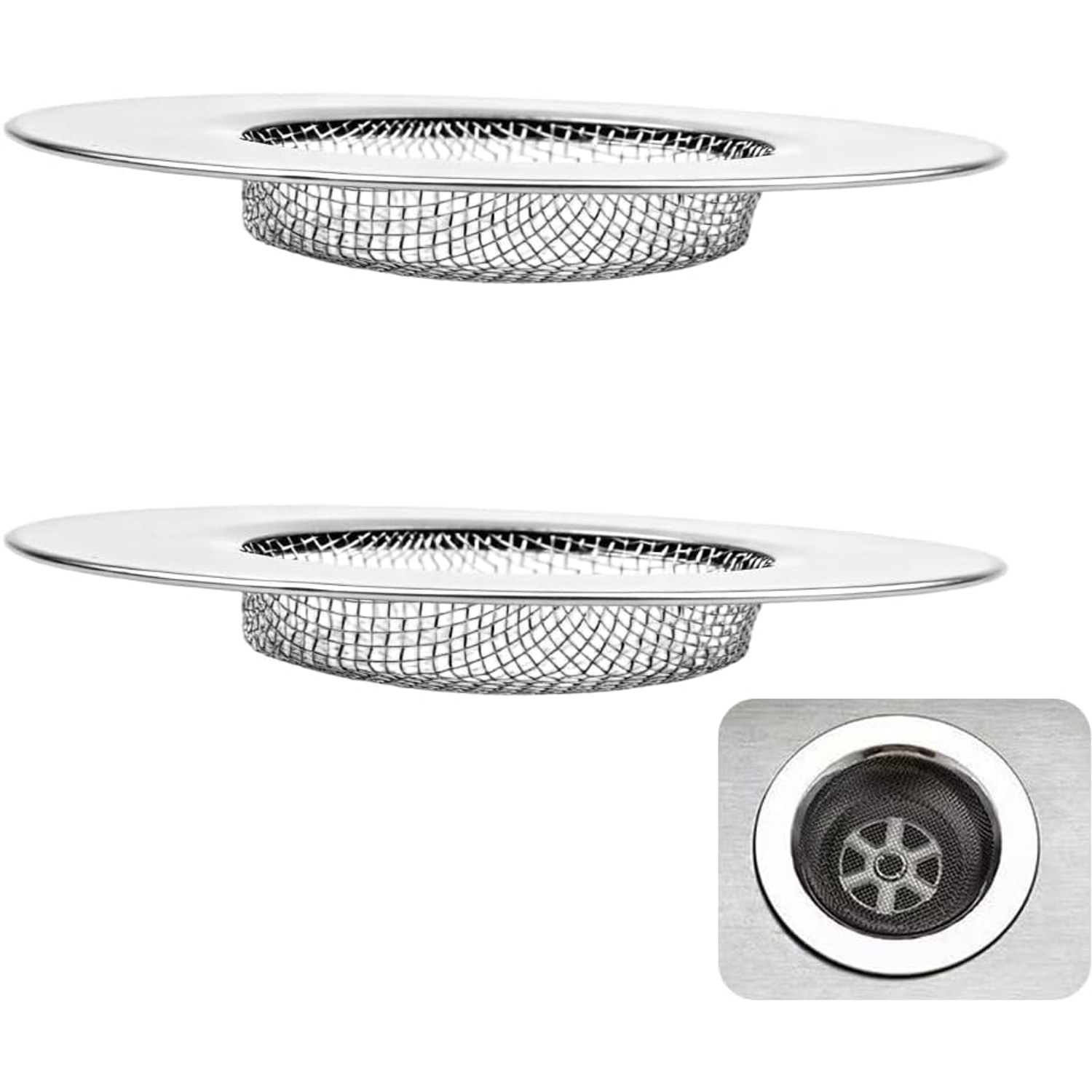 75mm Stainless Steel Sink Strainer (2 Pack)