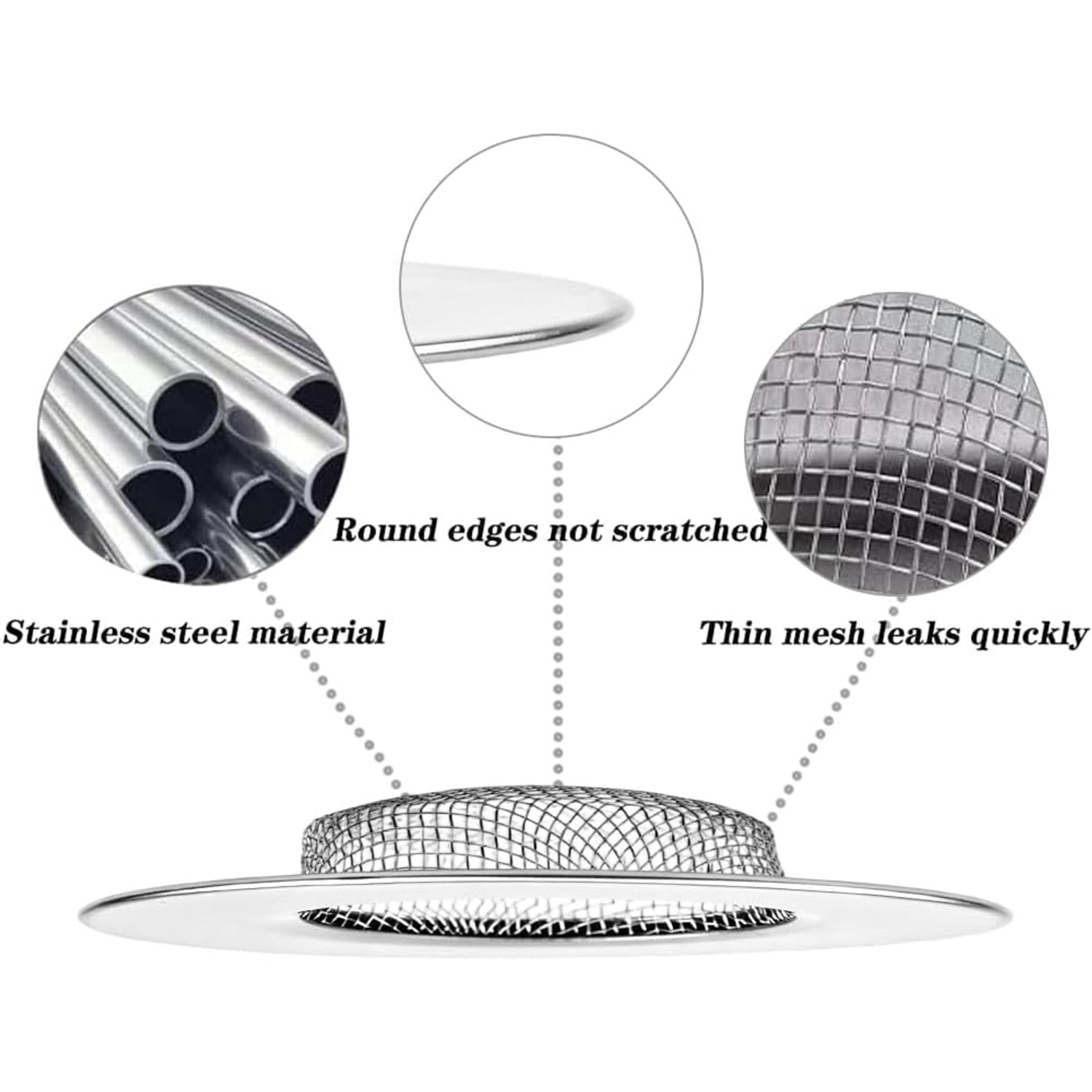 75mm Stainless Steel Sink Strainer (2 Pack): image 3