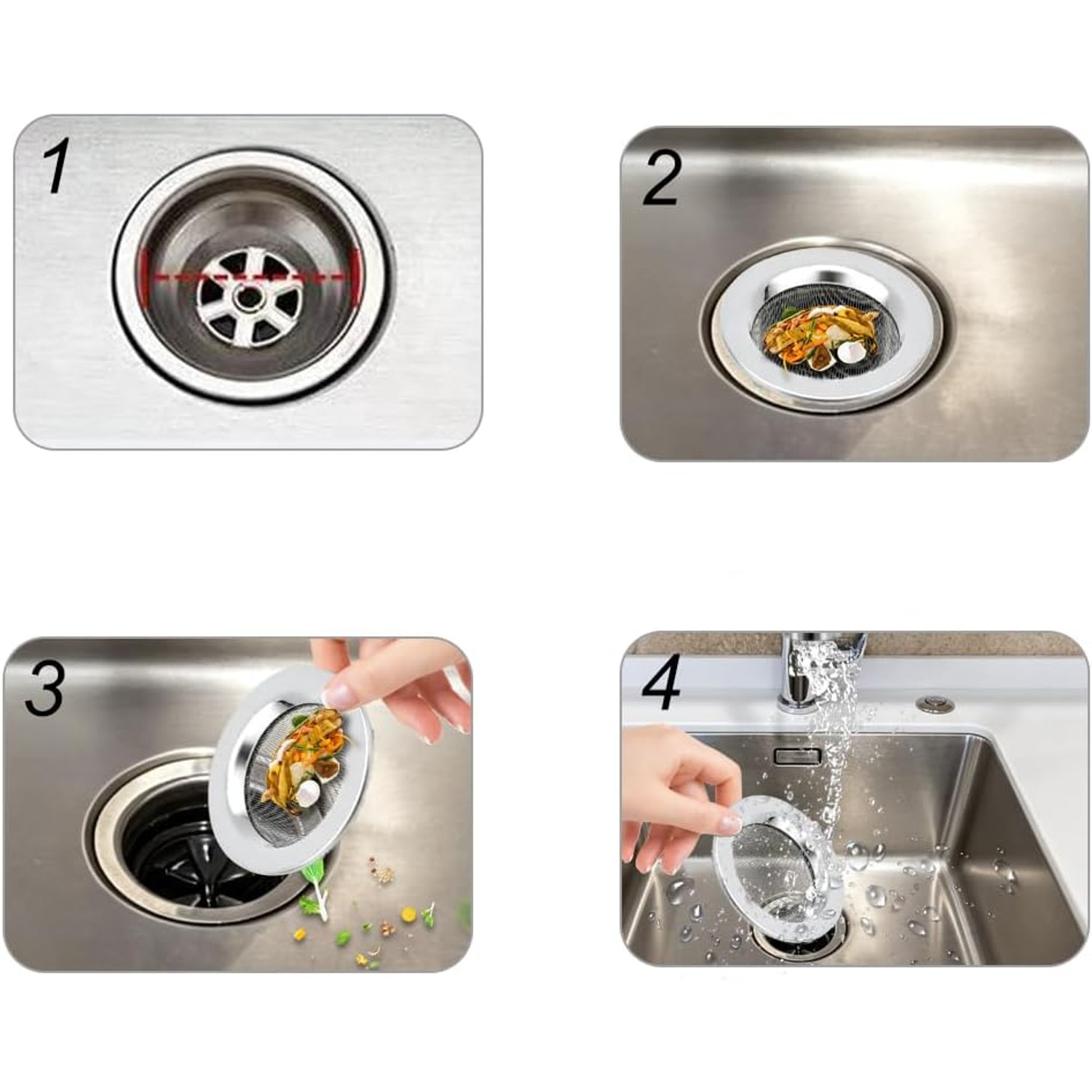 75mm Stainless Steel Sink Strainer (2 Pack): image 7