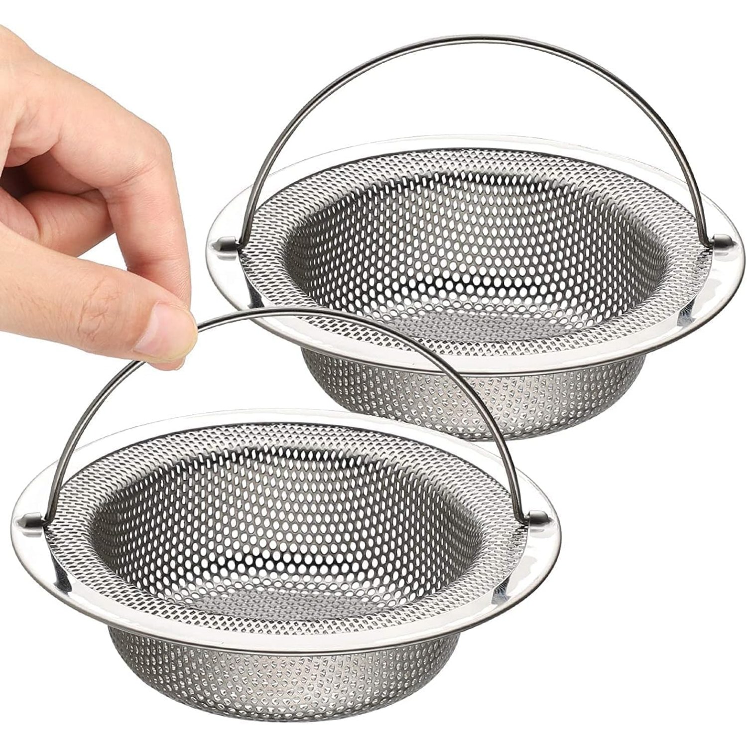 Sink Strainer with Lift Handle (2 Pack)