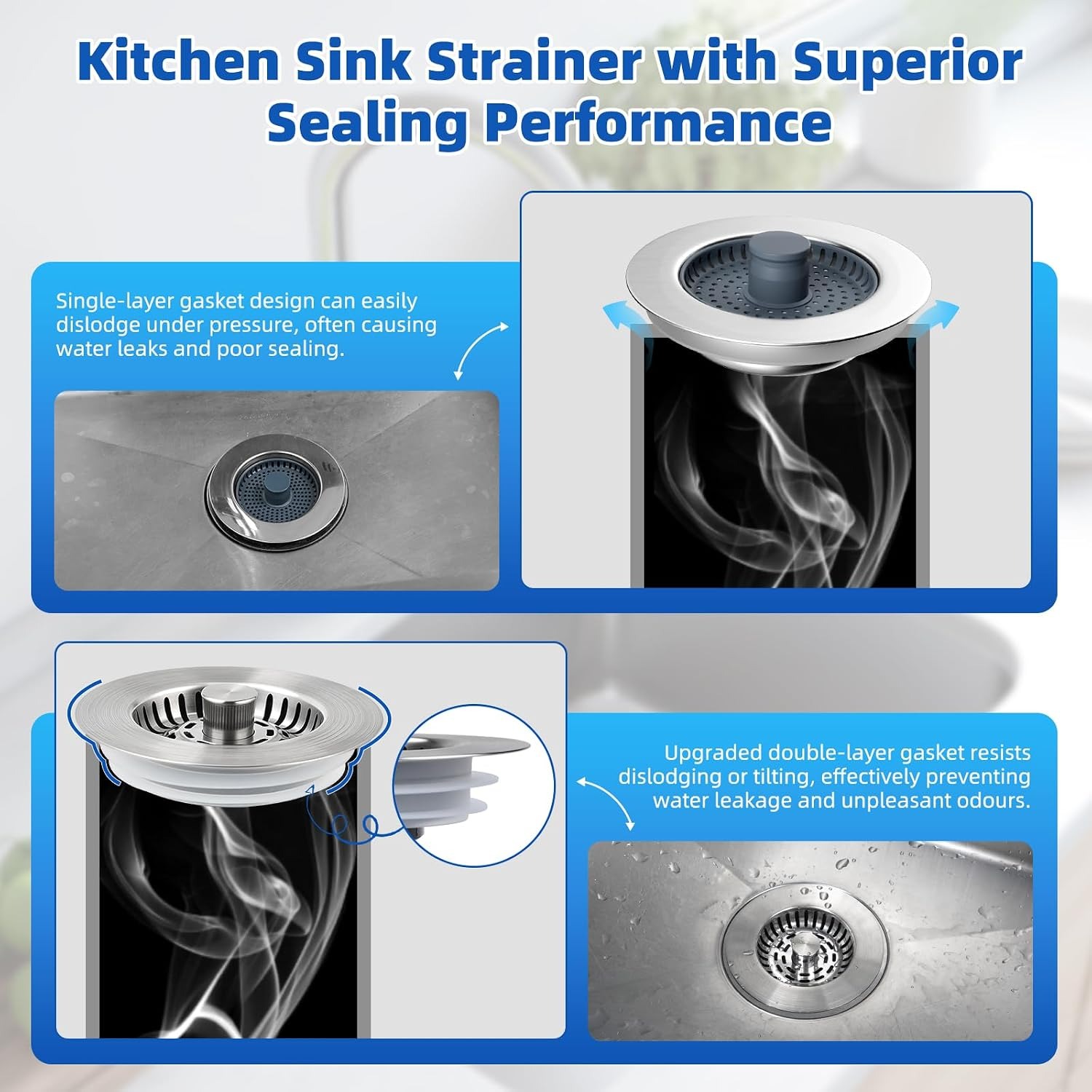 Three in One Kitchen Sink Plug with Strainer Basket: image 5