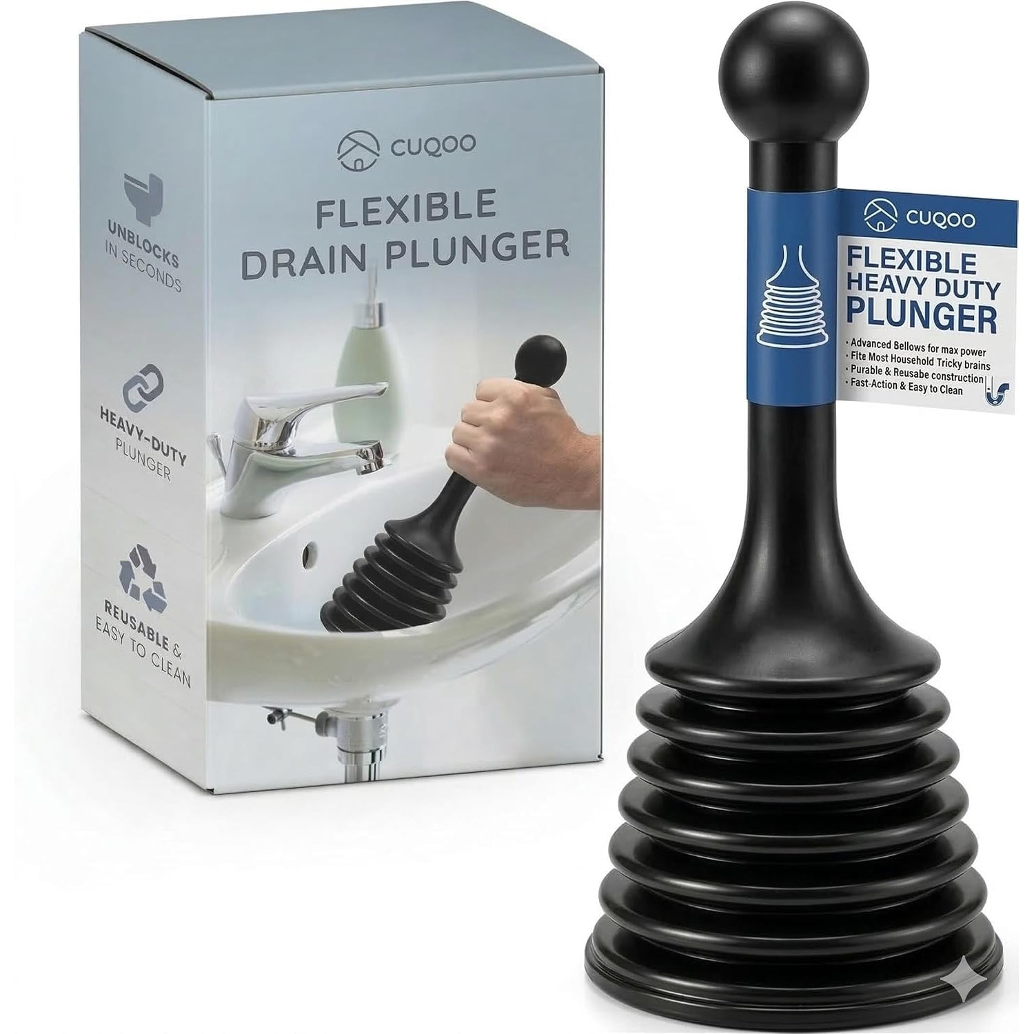 Accordion Bellows Sink Plunger