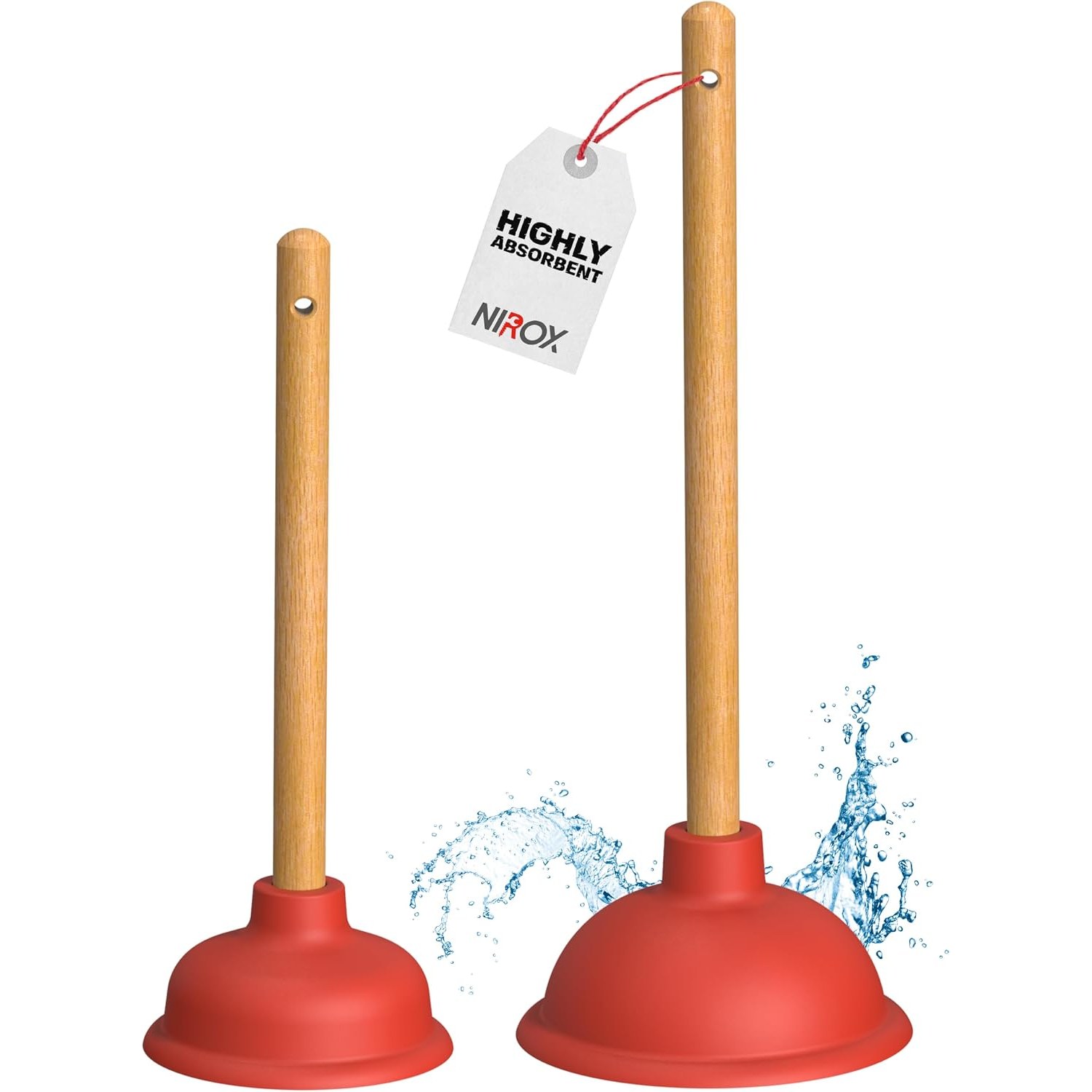 Plunger Set, 110mm and 140mm with Wooden Handles