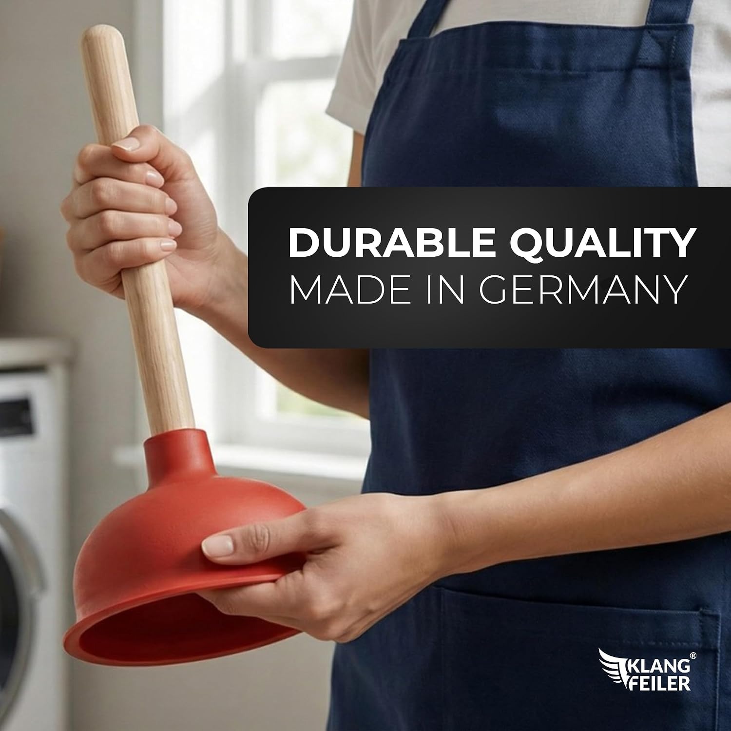 Sink and Drain Plunger 140mm with Wooden Handle: image 6