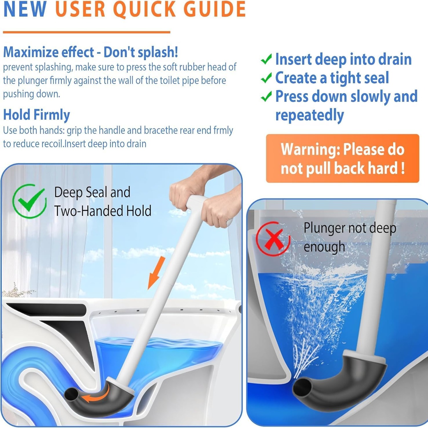 Toilet Plunger with Wall Holder and Drip Tray Caddy