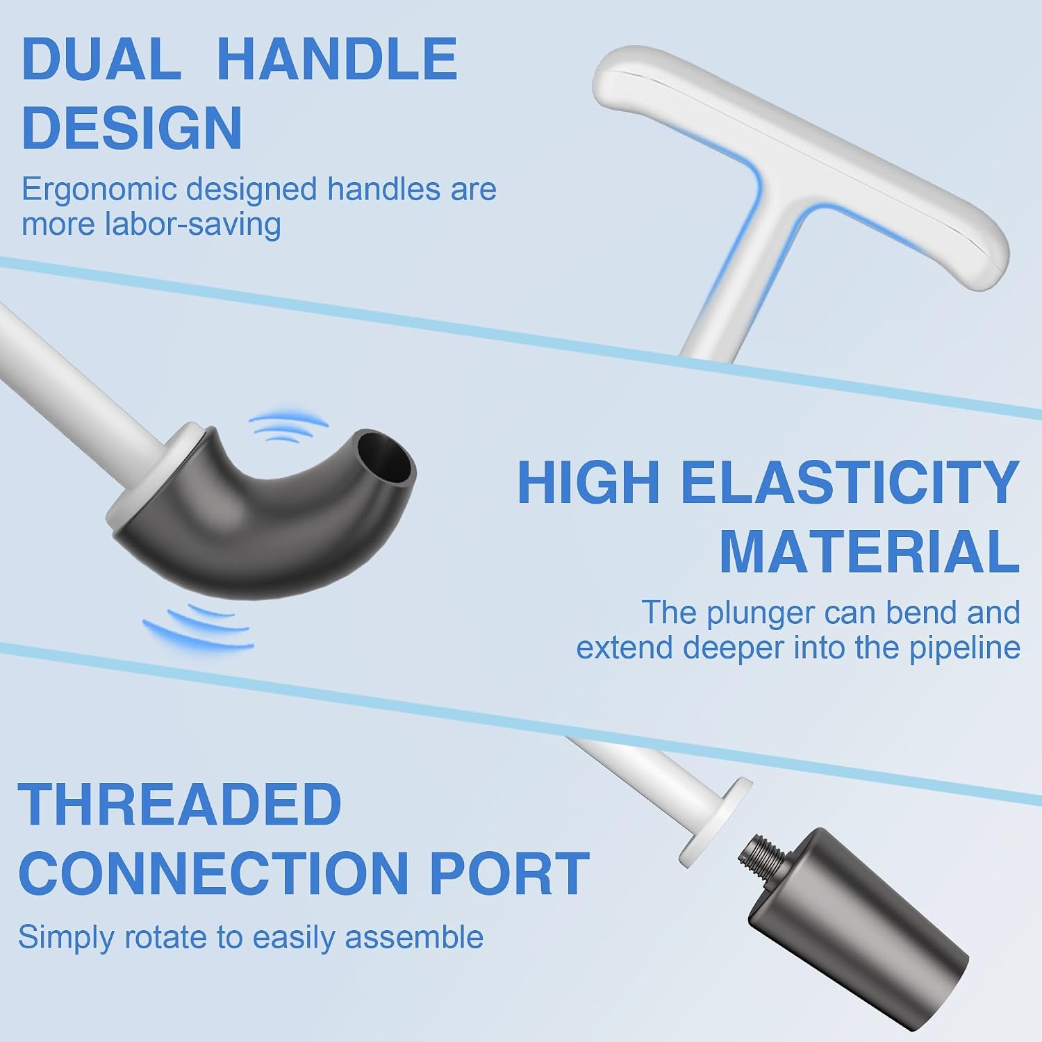 Toilet Plunger with Wall Holder and Drip Tray Caddy