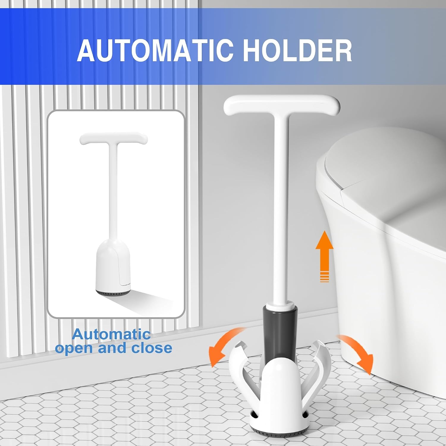 Toilet Plunger with Wall Holder and Drip Tray Caddy: image 7