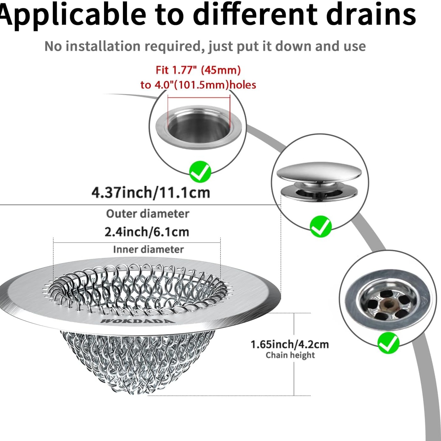 Flip Clean Shower Hair Catcher 11cm