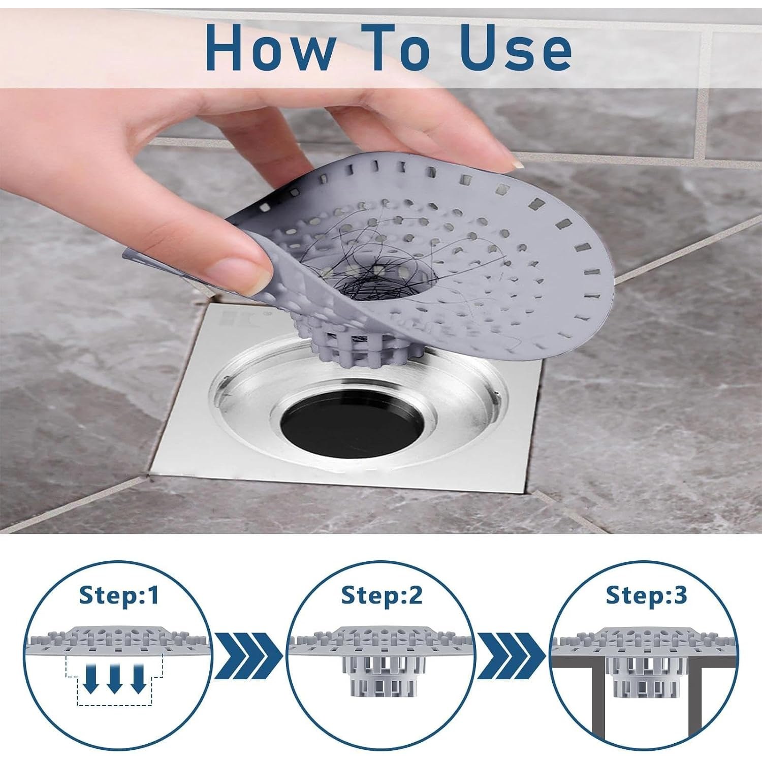 Silicone Shower Drain Hair Catcher 125mm