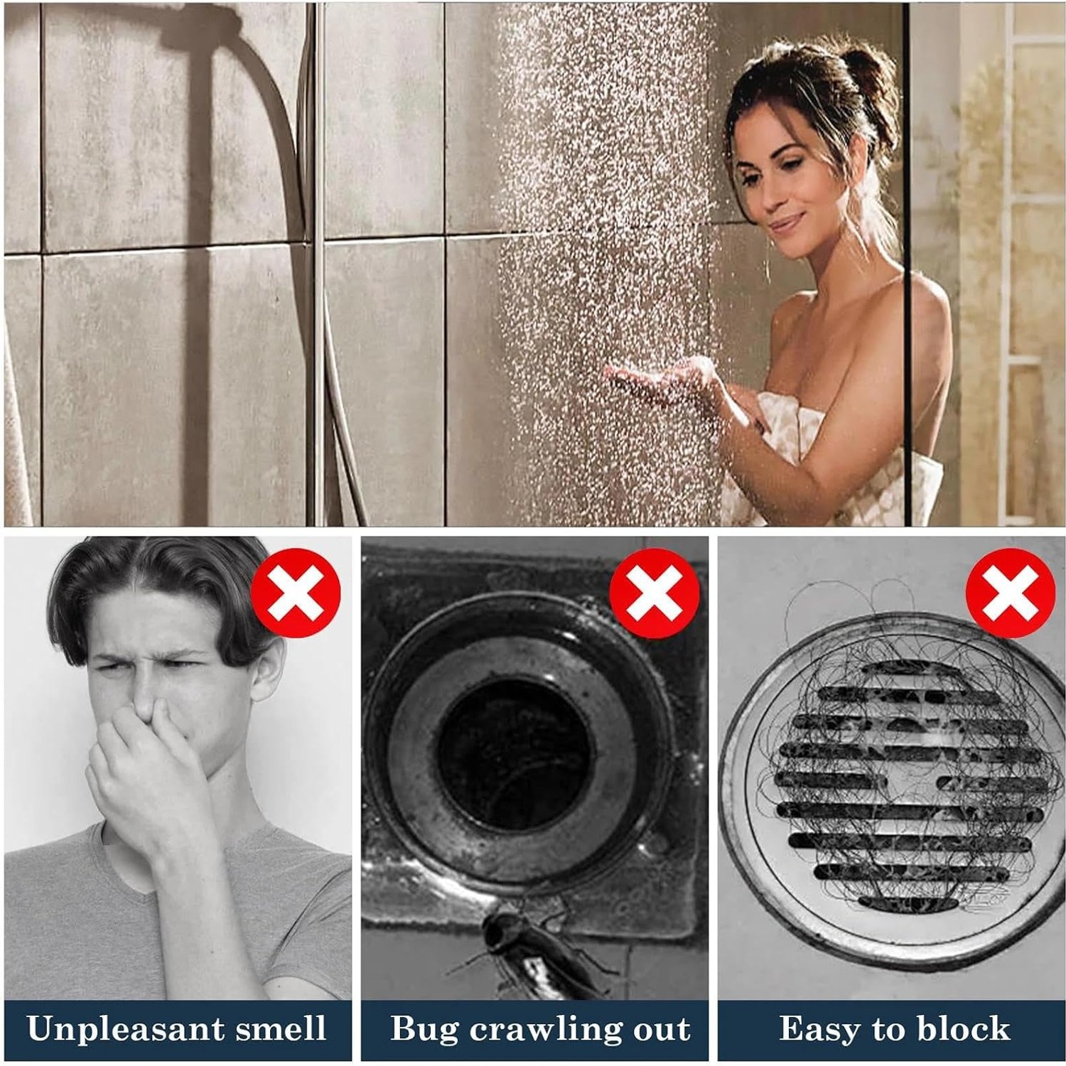 Silicone Shower Drain Hair Catcher 125mm
