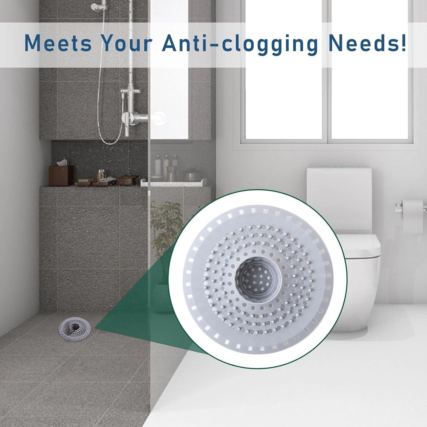 Silicone Shower Drain Hair Catcher 125mm