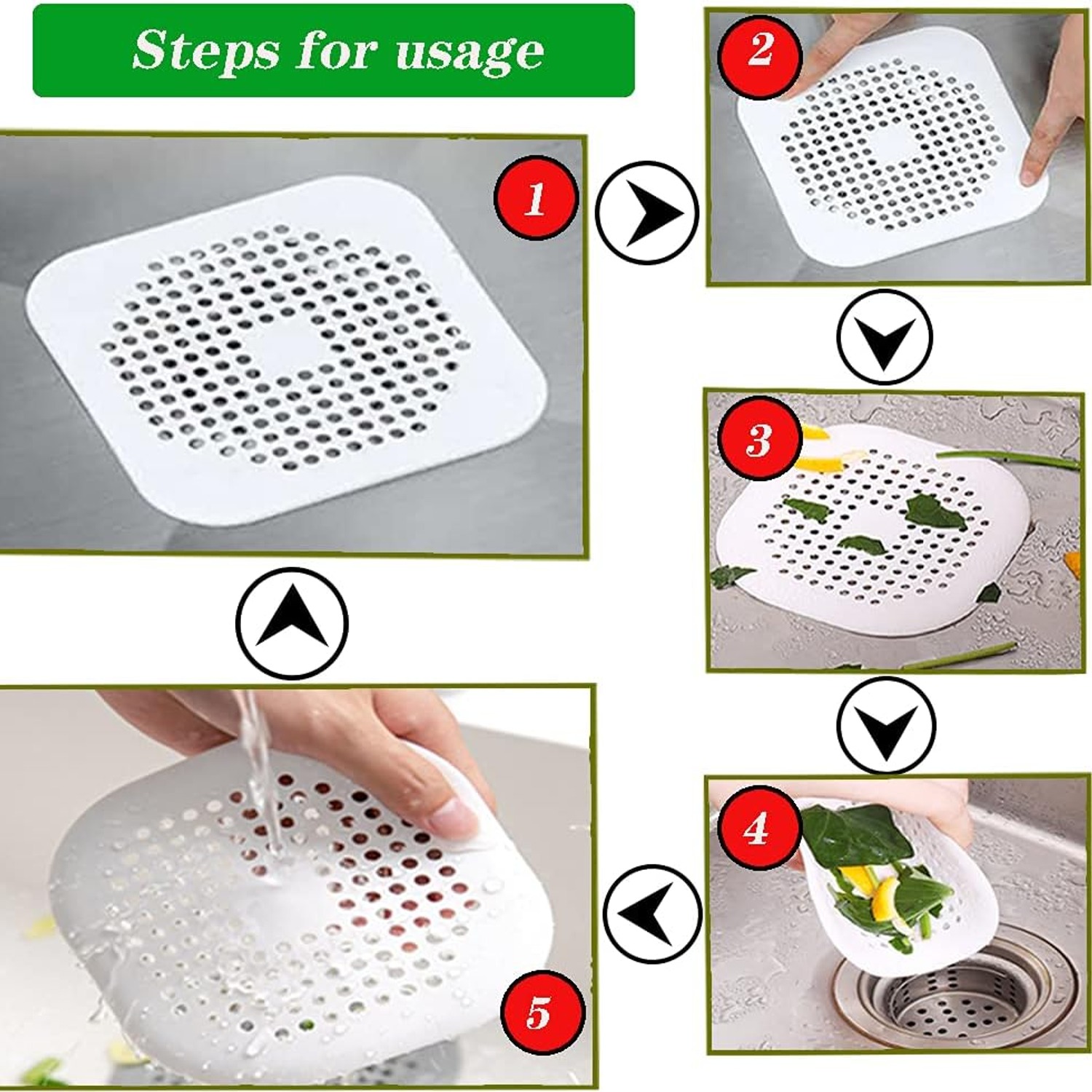 Silicone Shower Hair Catcher 2 Pack: image 3