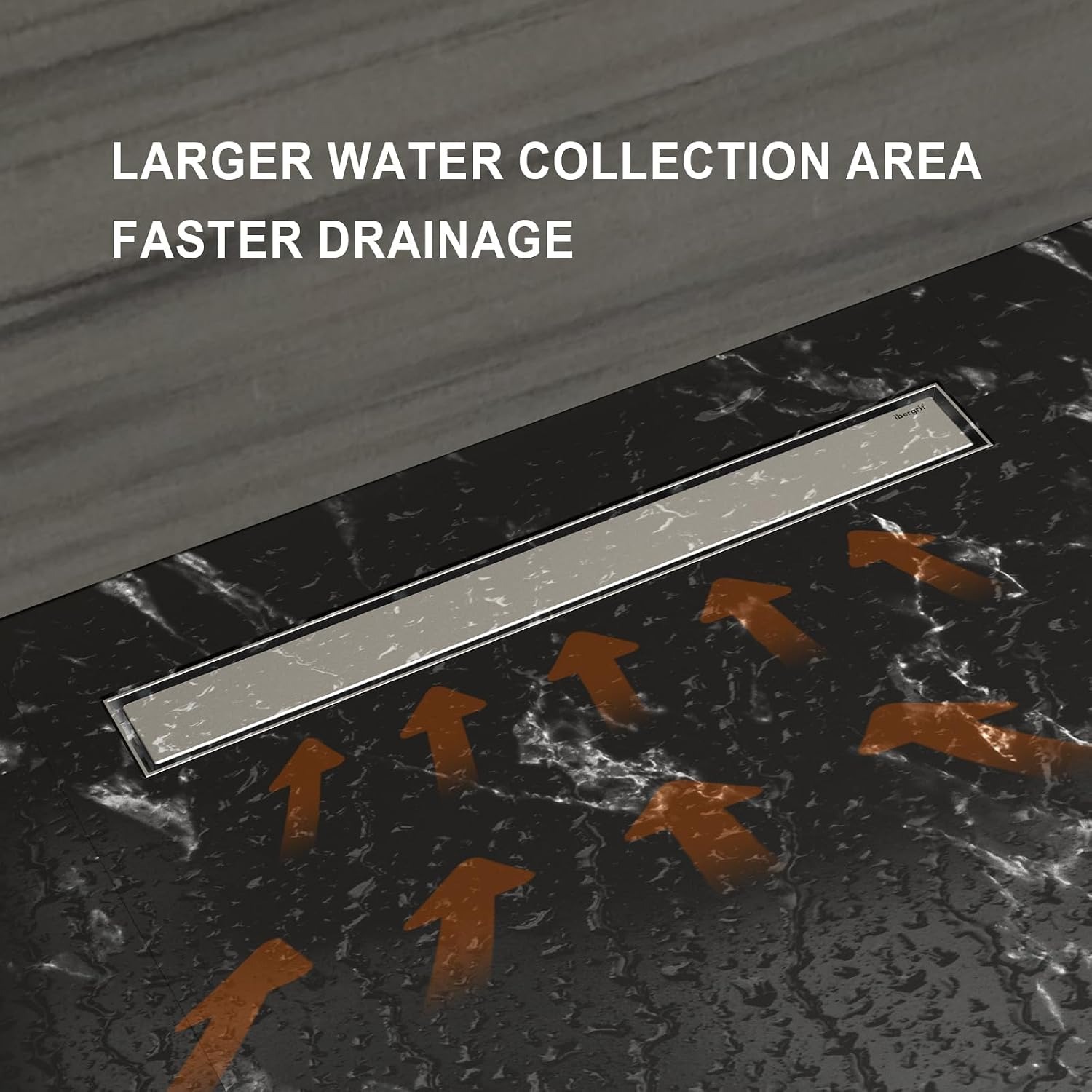 500mm Linear Shower Drain in Stainless Steel: image 3