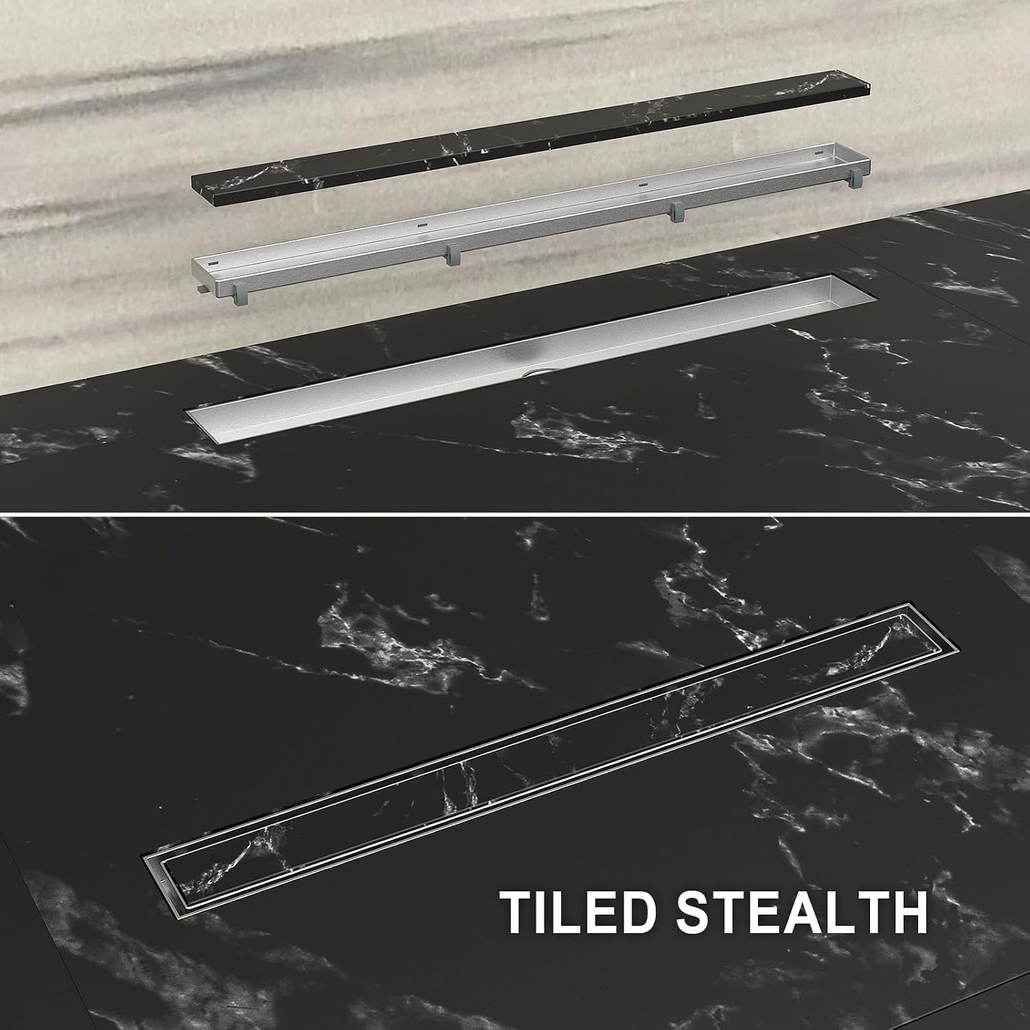 500mm Linear Shower Drain in Stainless Steel: image 4