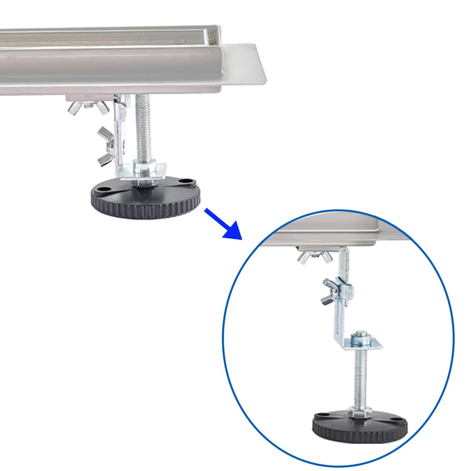 700mm Linear Shower Drain with 360° Rotating Trap and Hair Strainer: image 4