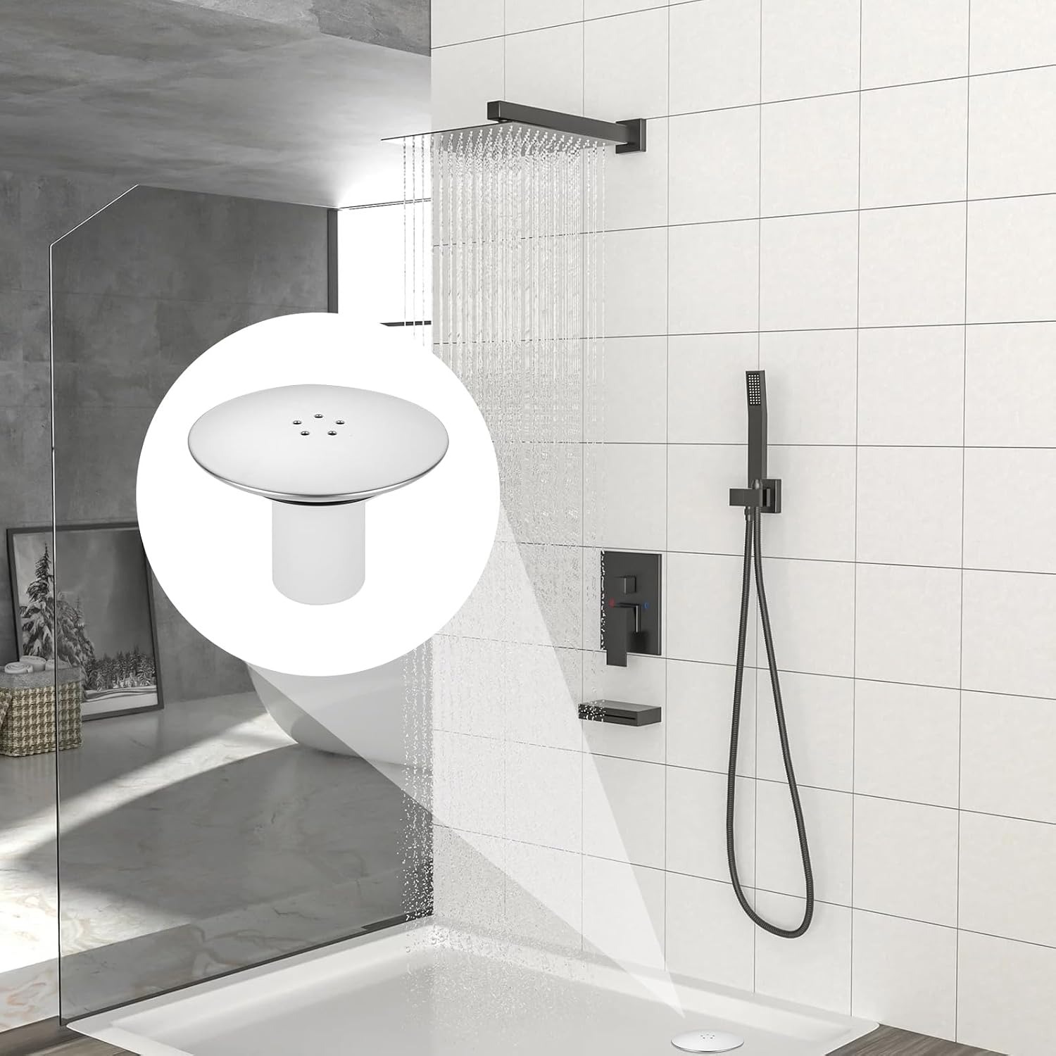 Chrome Shower Drain Cover and Trap Cup, 2 Pack: image 3
