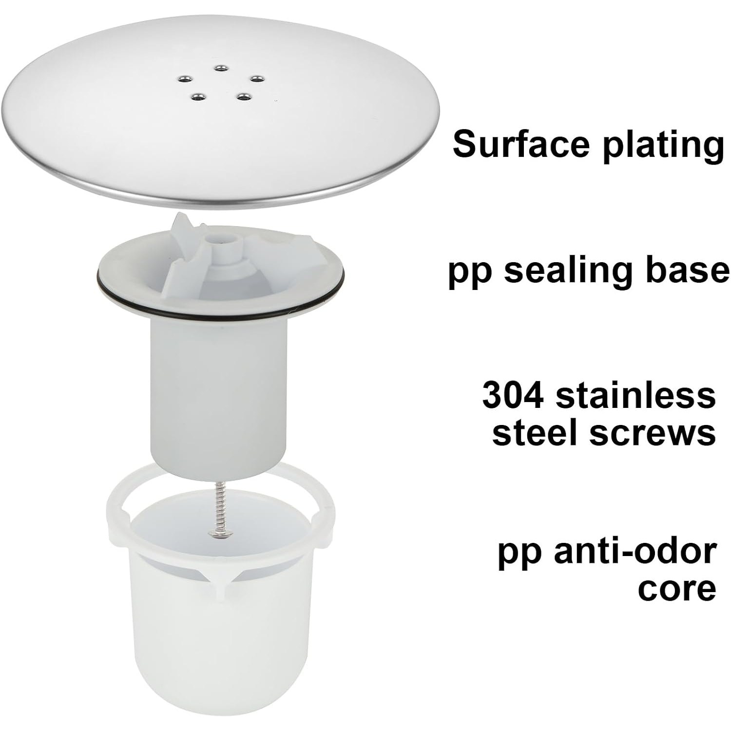 Chrome Shower Drain Cover and Trap Cup, 2 Pack: image 5