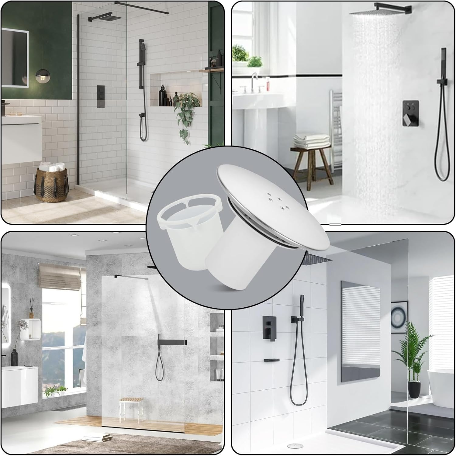 Chrome Shower Drain Cover and Trap Cup, 2 Pack: image 7