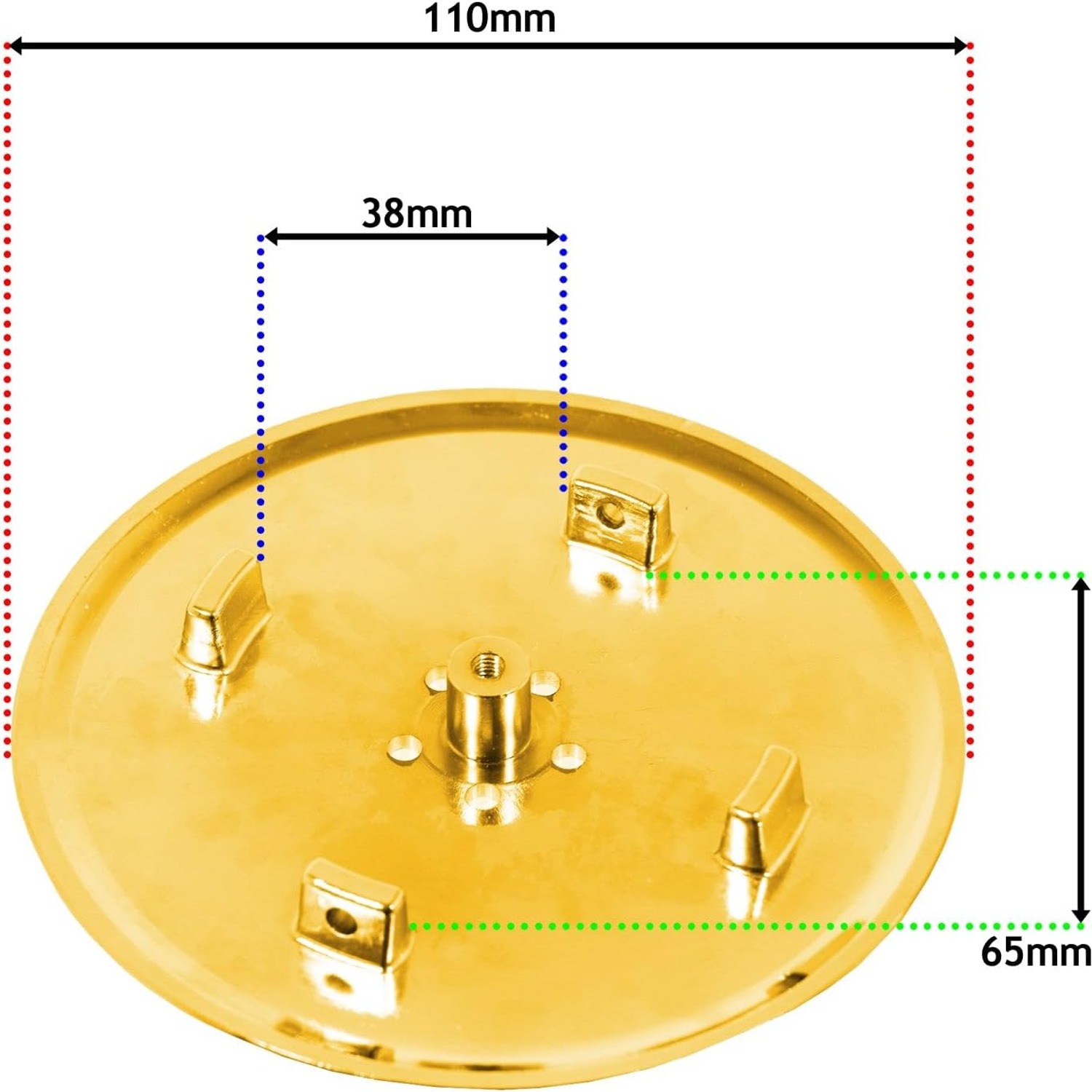 110mm Brushed Brass Shower Trap Cover for 90mm Waste Traps: image 2