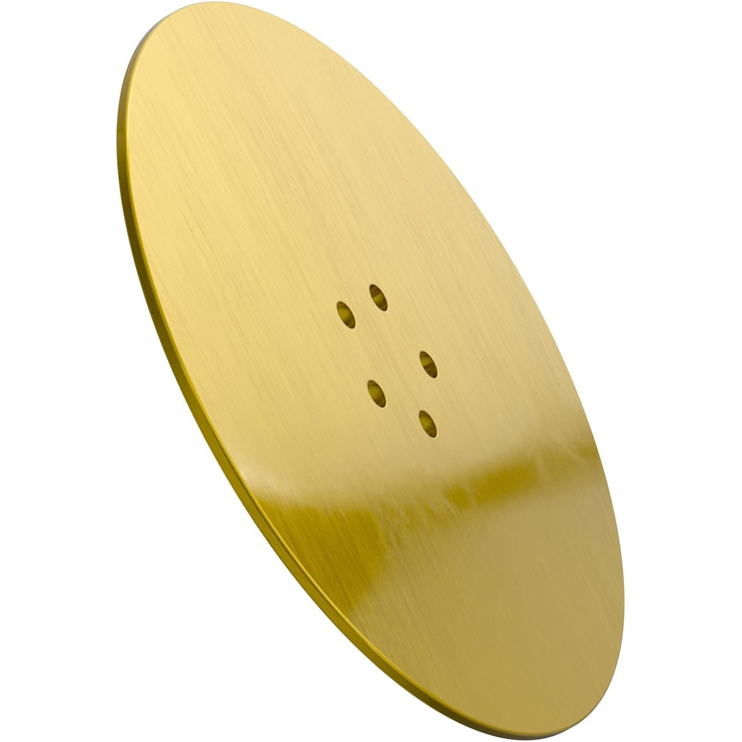 110mm Brushed Brass Shower Trap Cover for 90mm Waste Traps: image 9